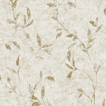 Elegance Leaf Impression Wallpaper - Rose Gold / Silver Grey - Galerie - 11501 - Premier Wallcovering