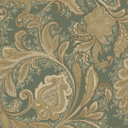 Elegance Paisley Wallpaper - Green / Beige - Galerie - DWP0355 - 01 - Premier Wallcovering