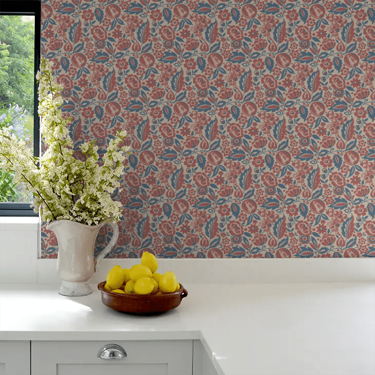 Elise Wallpaper - Red - Boråstapeter - 4816 - Premier Wallcovering