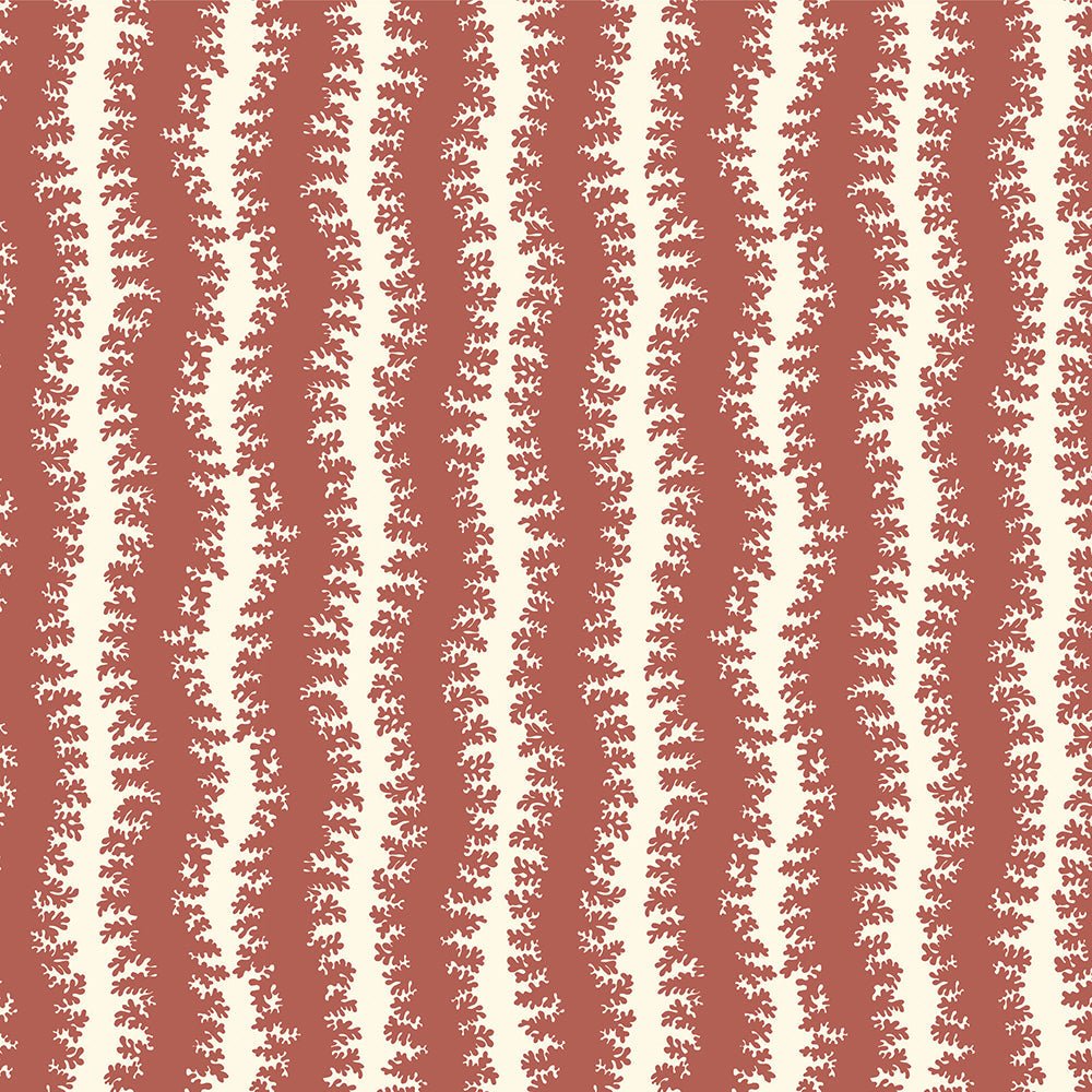 Elkhorn Stripe Wallpaper - Red Toppings - Clarke White - Josephine Munsey - ELK-013-017 - Premier Wallcovering