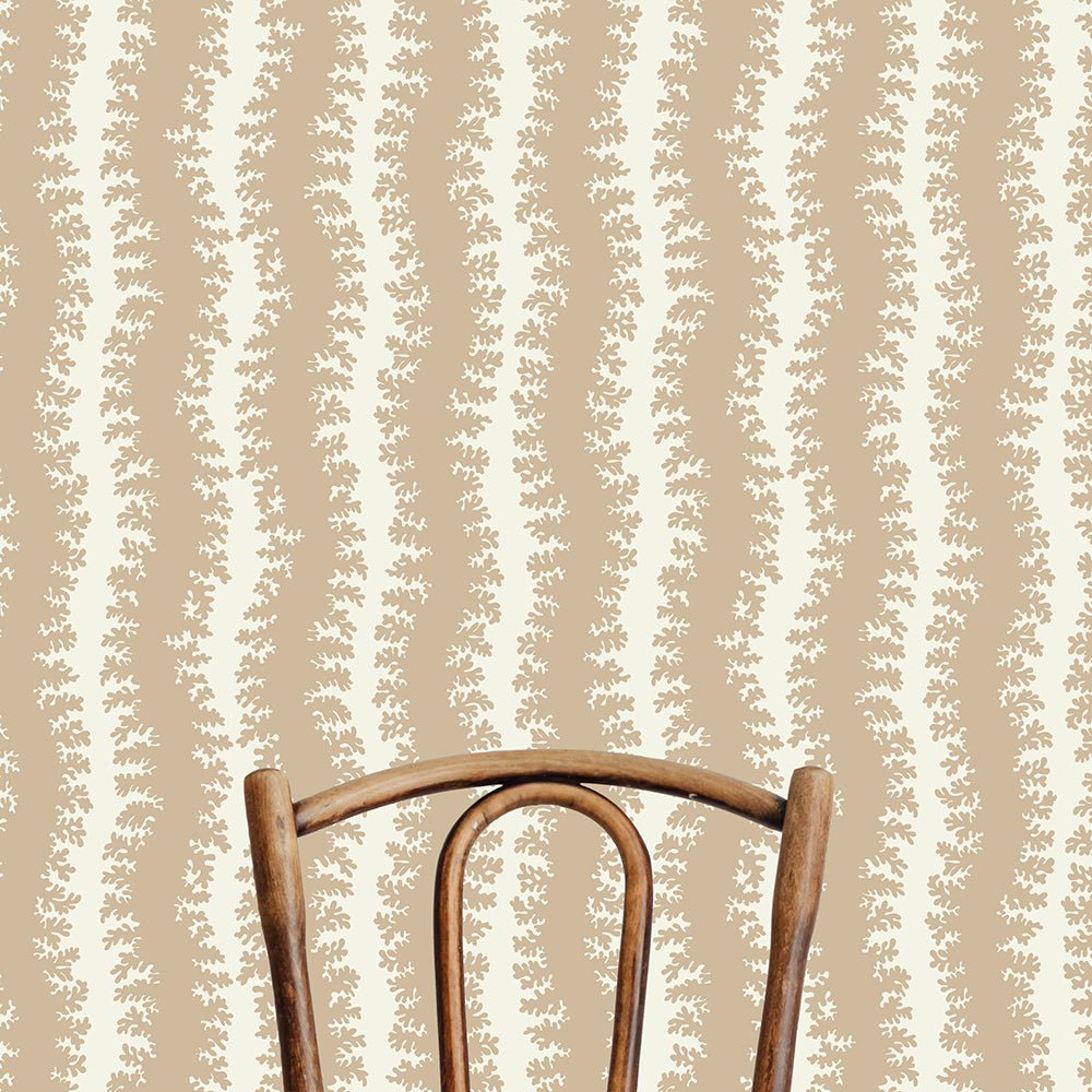 Elkhorn Stripe Wallpaper - Stepping Stone - Ringhill White - Josephine Munsey - ELK-036-044 - Premier Wallcovering