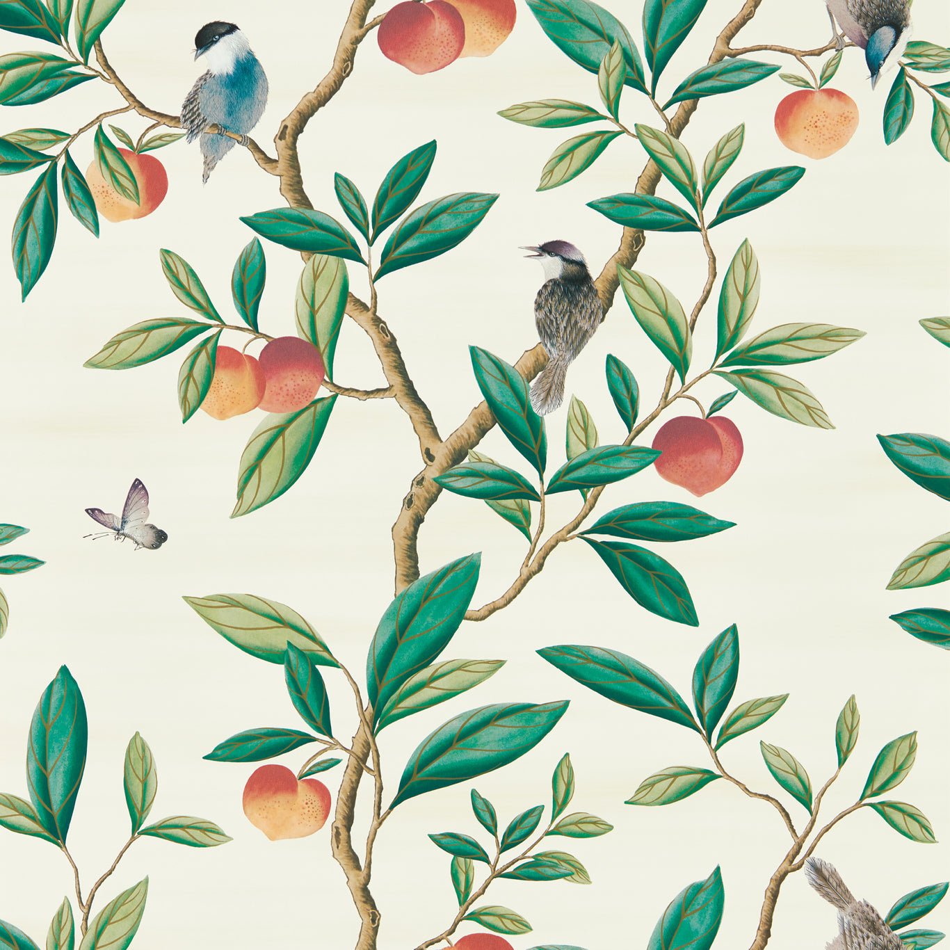 Ella Wallpaper - Fig Blossom/Fig Leaf/ Nectarine - Harlequin - HDHW112906
