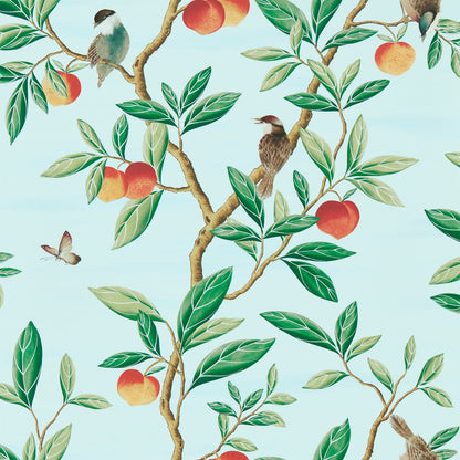 Ella Wallpaper - Sky/Fig Leaf/ Nectarine - Harlequin - HDHW112908