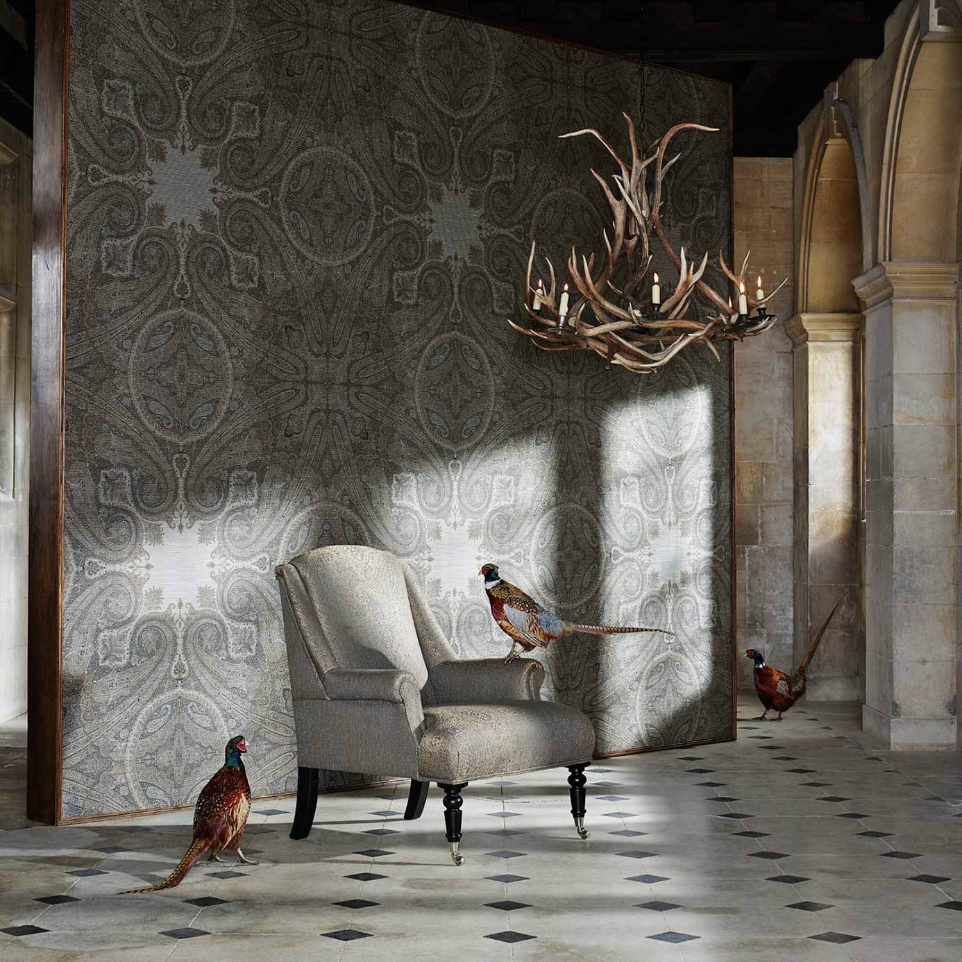 Elswick Paisley Wallpaper - Sunstone - Zoffany - ZKEM312646 - Morris Wallpaper