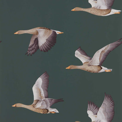 Elysian Geese Wallpaper - Amsterdam Green - DYSI216608 - Sanderson