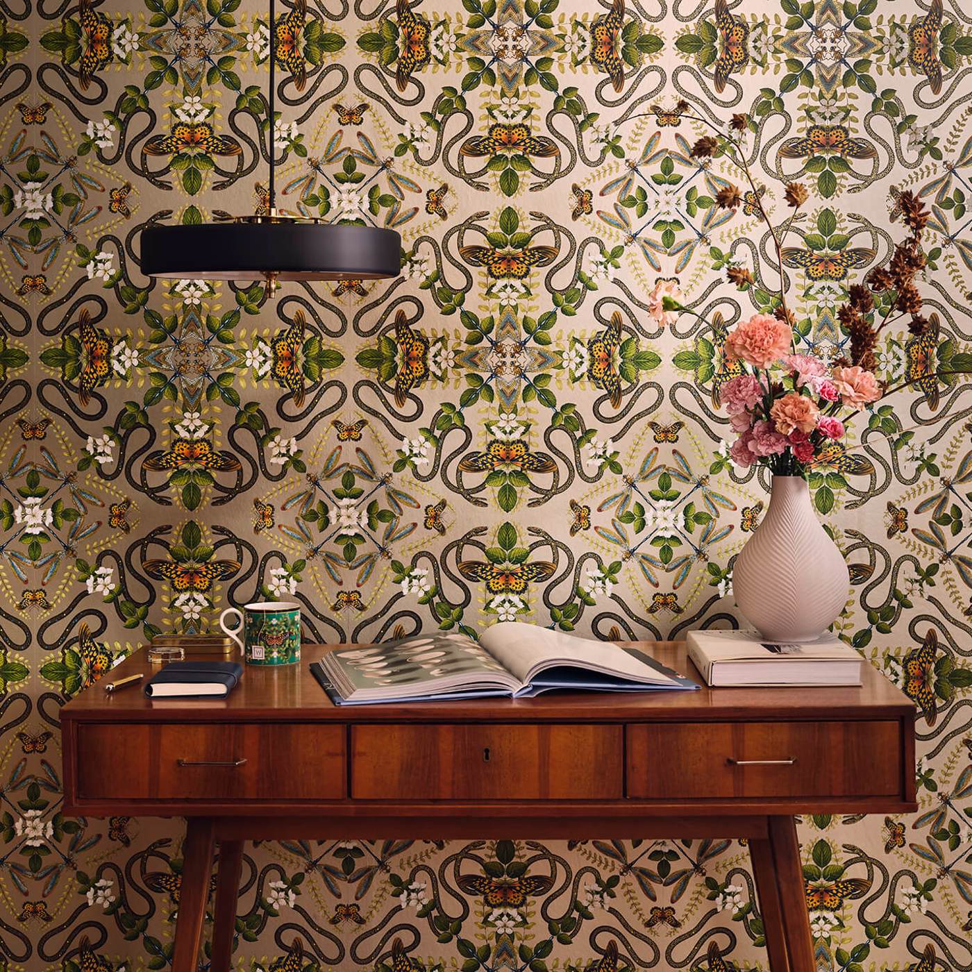 Emerald Forest Wallpaper - Smoke - Clarke & Clarke - W0129/04 - Premier Wallcovering