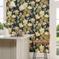 Emperor Peony Wallpaper - Midnight/Apricot - DWAW217120 - Sanderson