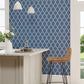 Empire Trellis Wallpaper - Indigo/Linen - DART216338 - Sanderson