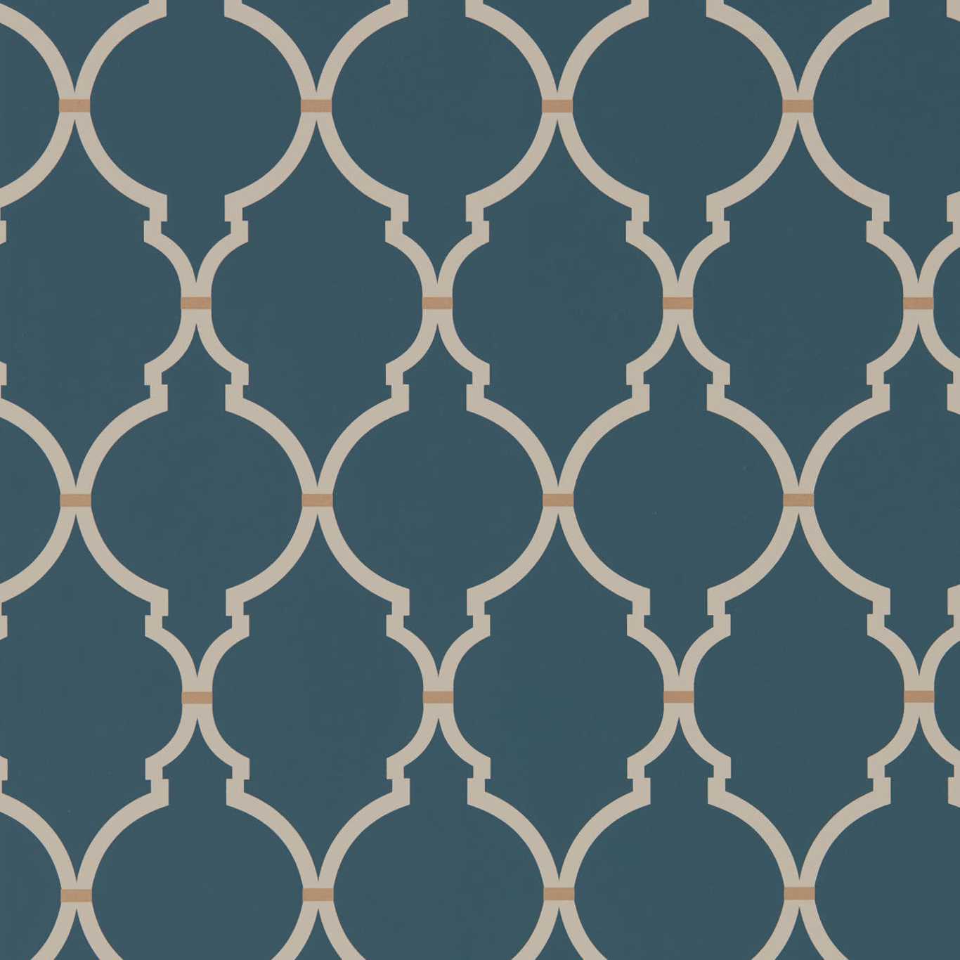 Empire Trellis Wallpaper - Indigo/Linen - DART216338 - Sanderson