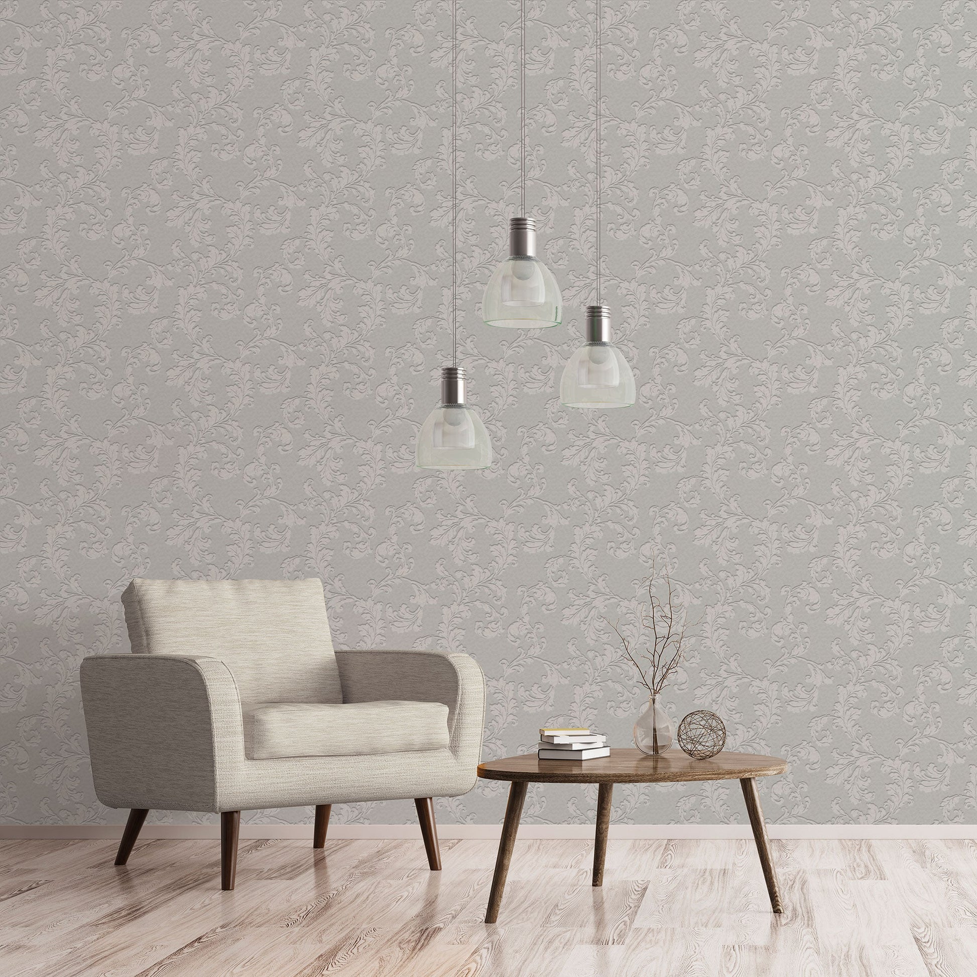 Emporium Acanthus Trail Wallpaper - Dove - Galerie - DWP0250 - 03 - Premier Wallcovering