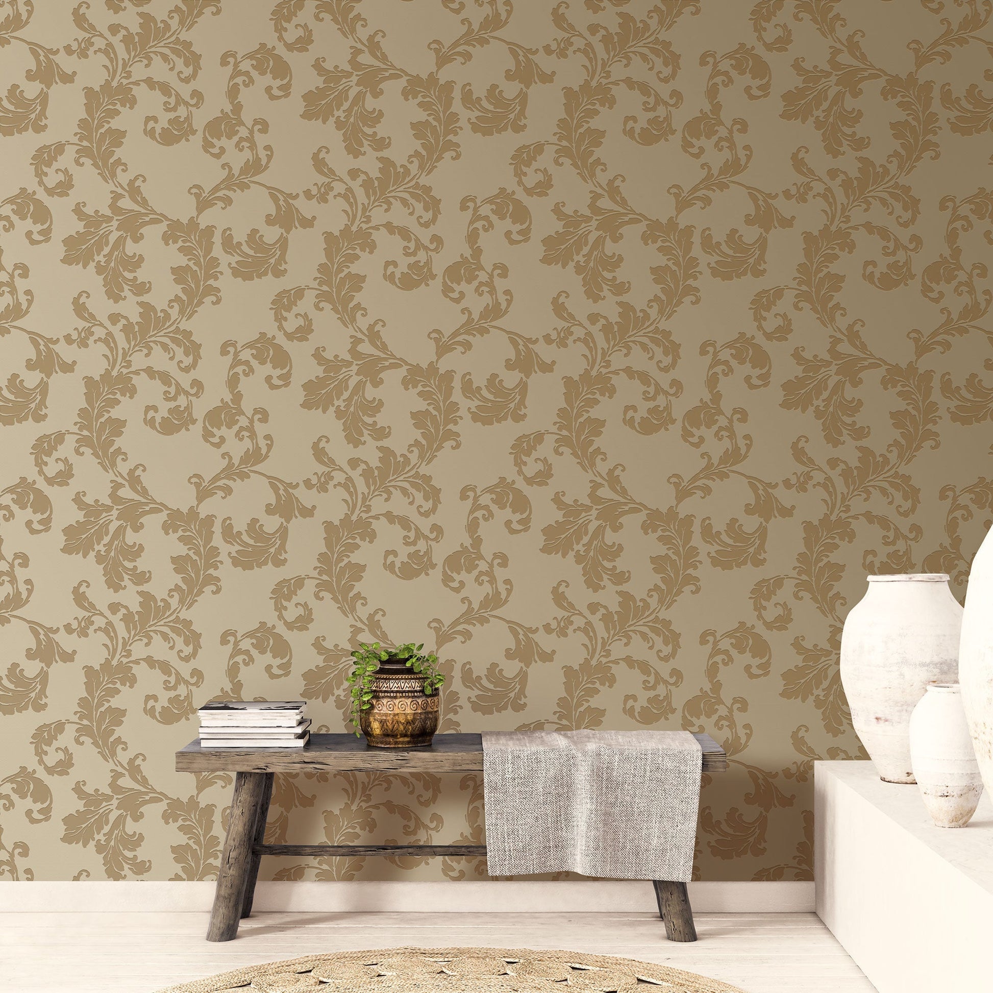 Emporium Acanthus Trail Wallpaper - Gold - Galerie - DWP0250 - 07 - Premier Wallcovering