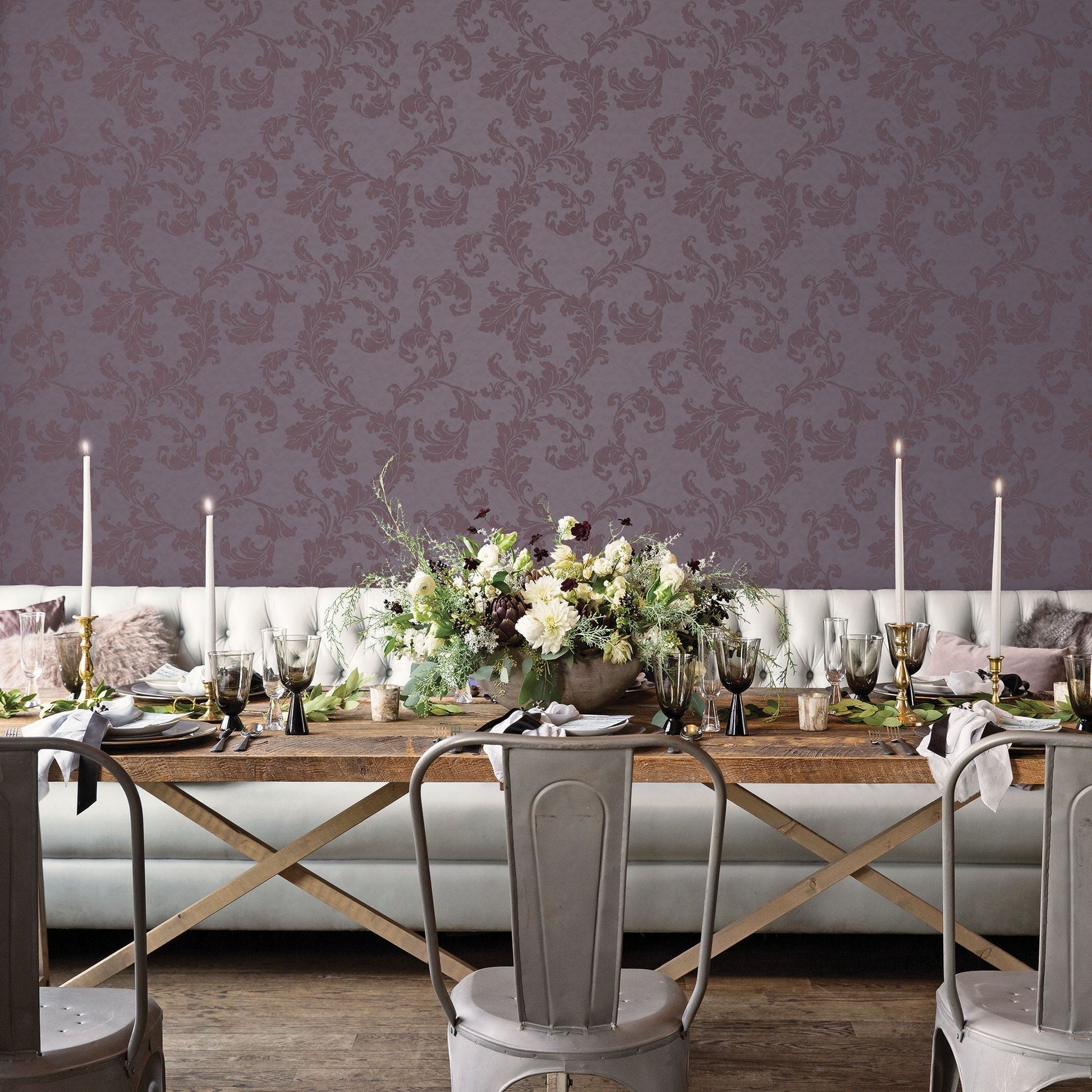Emporium Acanthus Trail Wallpaper - Purple - Galerie - DWP0250 - 01 - Premier Wallcovering