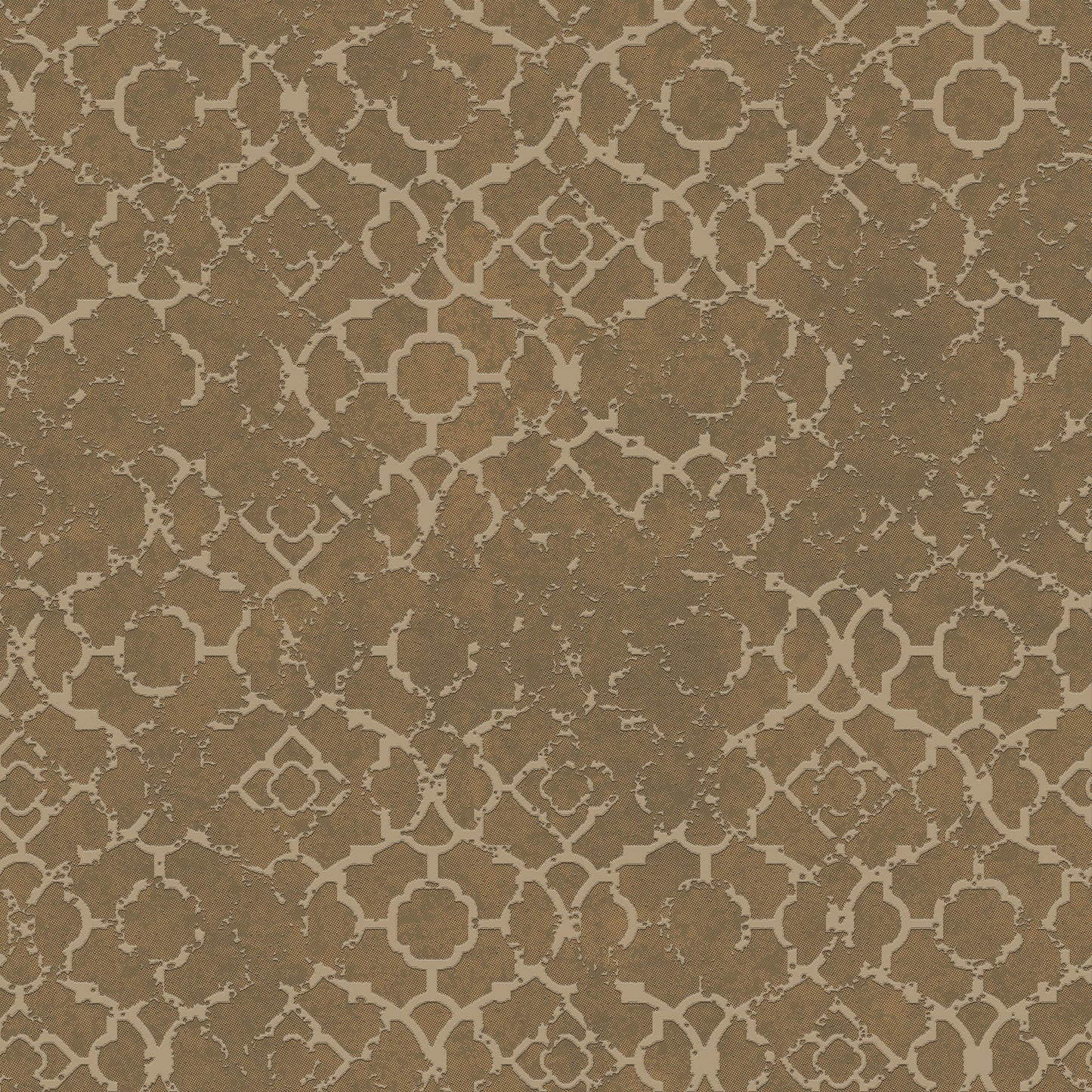 Emporium Aged Quartrefoil Wallpaper - Deep Gold - Galerie - DWP0246 - 07 - Premier Wallcovering
