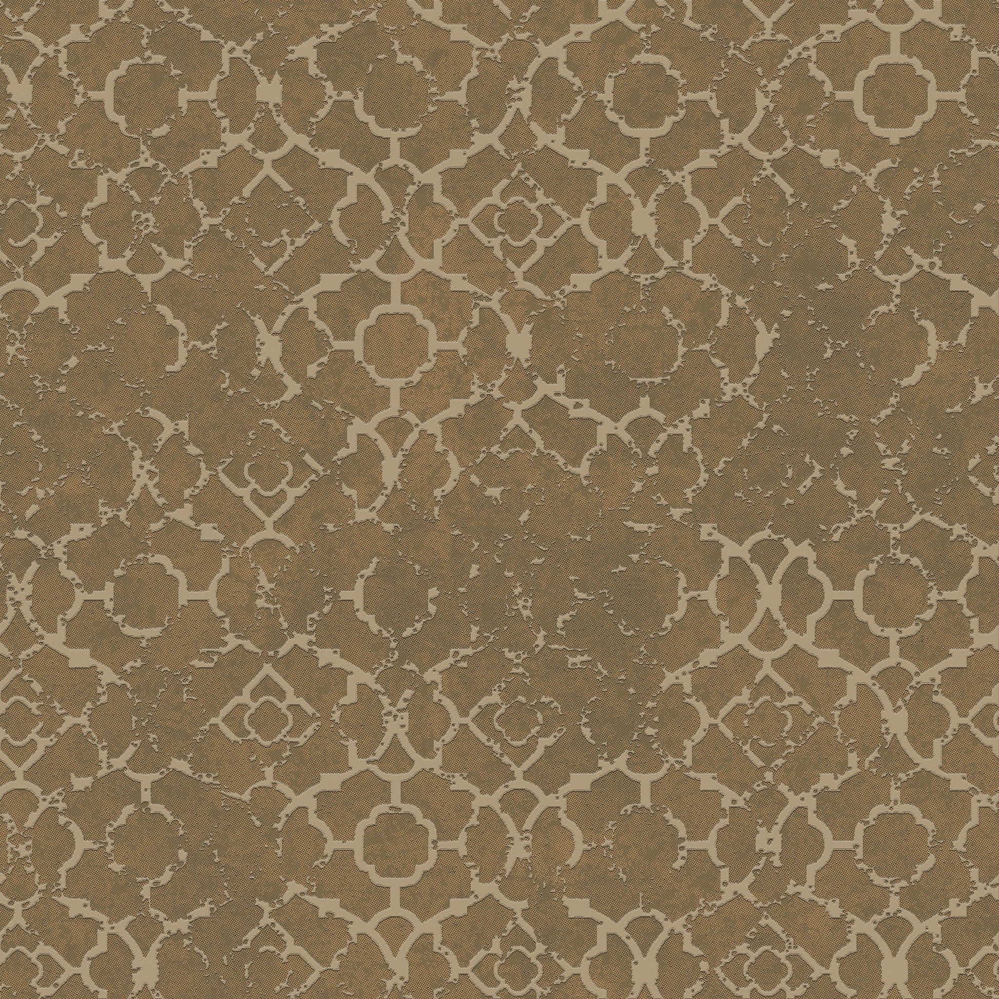 Emporium Aged Quartrefoil Wallpaper - Deep Gold - Galerie - DWP0246 - 07 - Premier Wallcovering