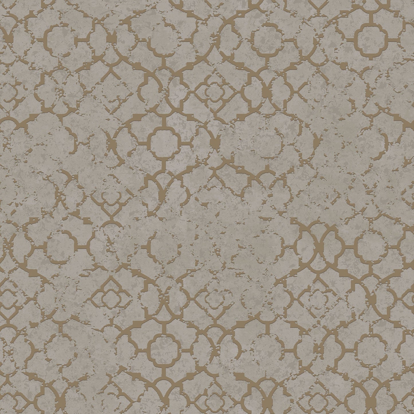 Emporium Aged Quartrefoil Wallpaper - Gold - Galerie - DWP0246 - 06 - Premier Wallcovering