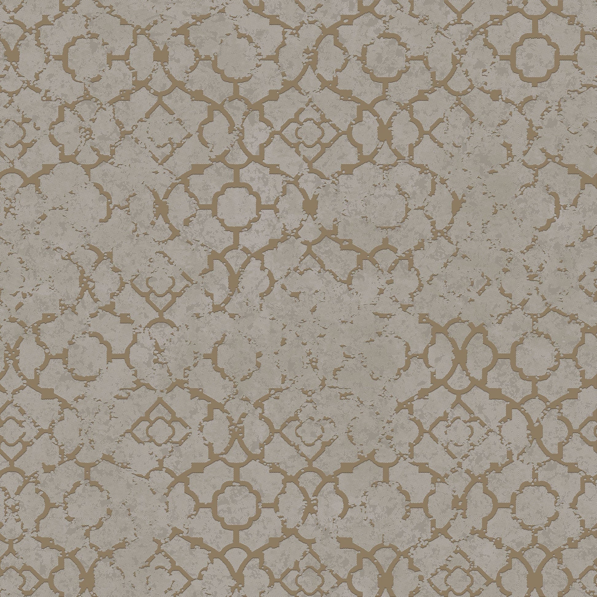 Emporium Aged Quartrefoil Wallpaper - Gold - Galerie - DWP0246 - 06 - Premier Wallcovering