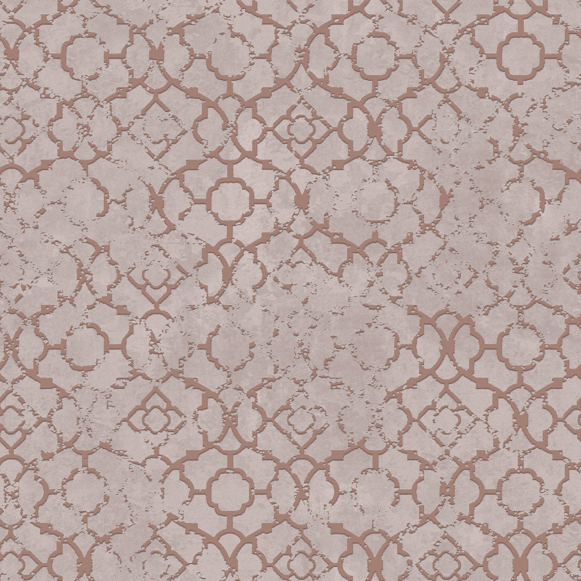 Emporium Aged Quartrefoil Wallpaper - Pink / Rose Gold - Galerie - DWP0246 - 04 - Premier Wallcovering