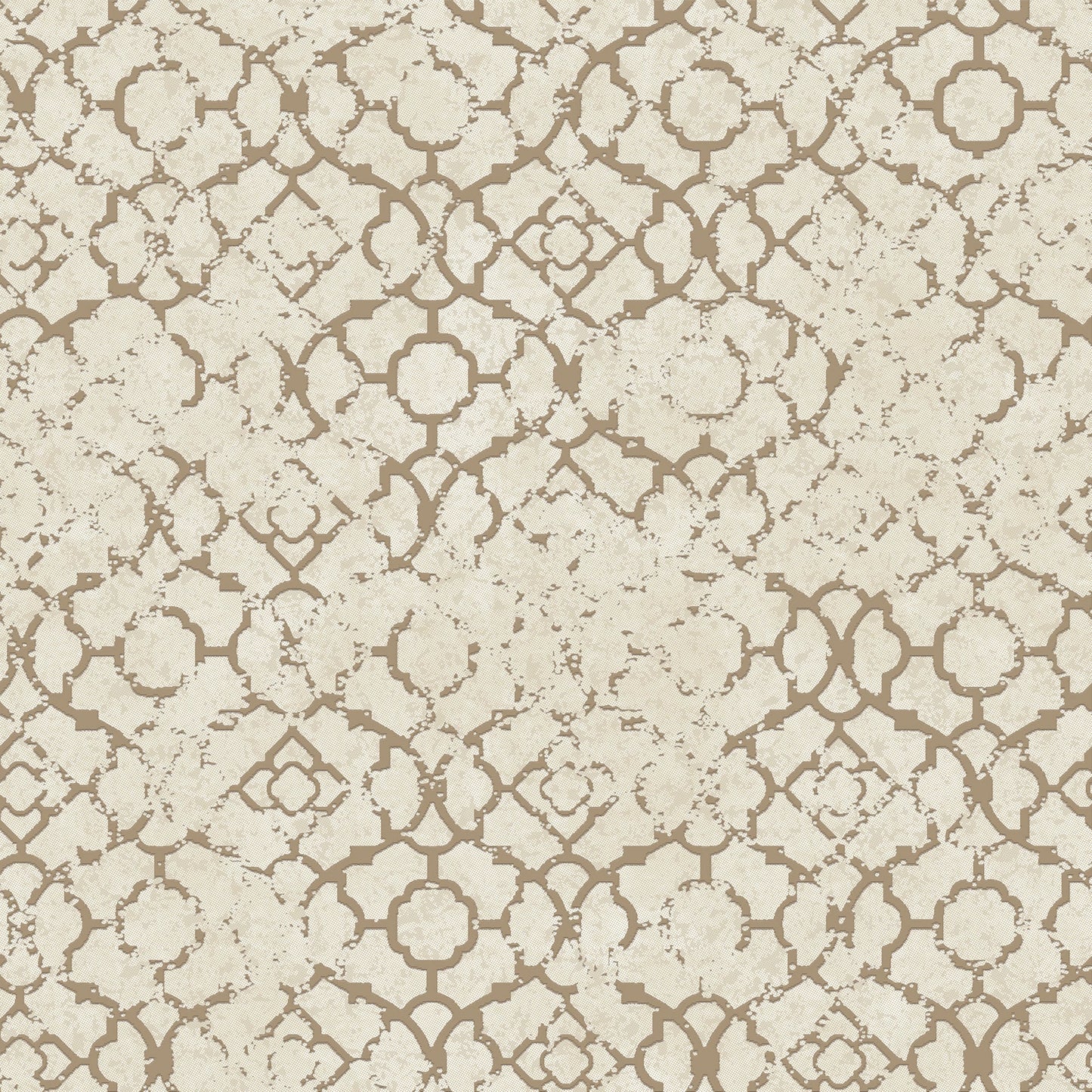 Emporium Aged Quartrefoil Wallpaper - Cream / Gold - Galerie - DWP0246 - 05 - Premier Wallcovering