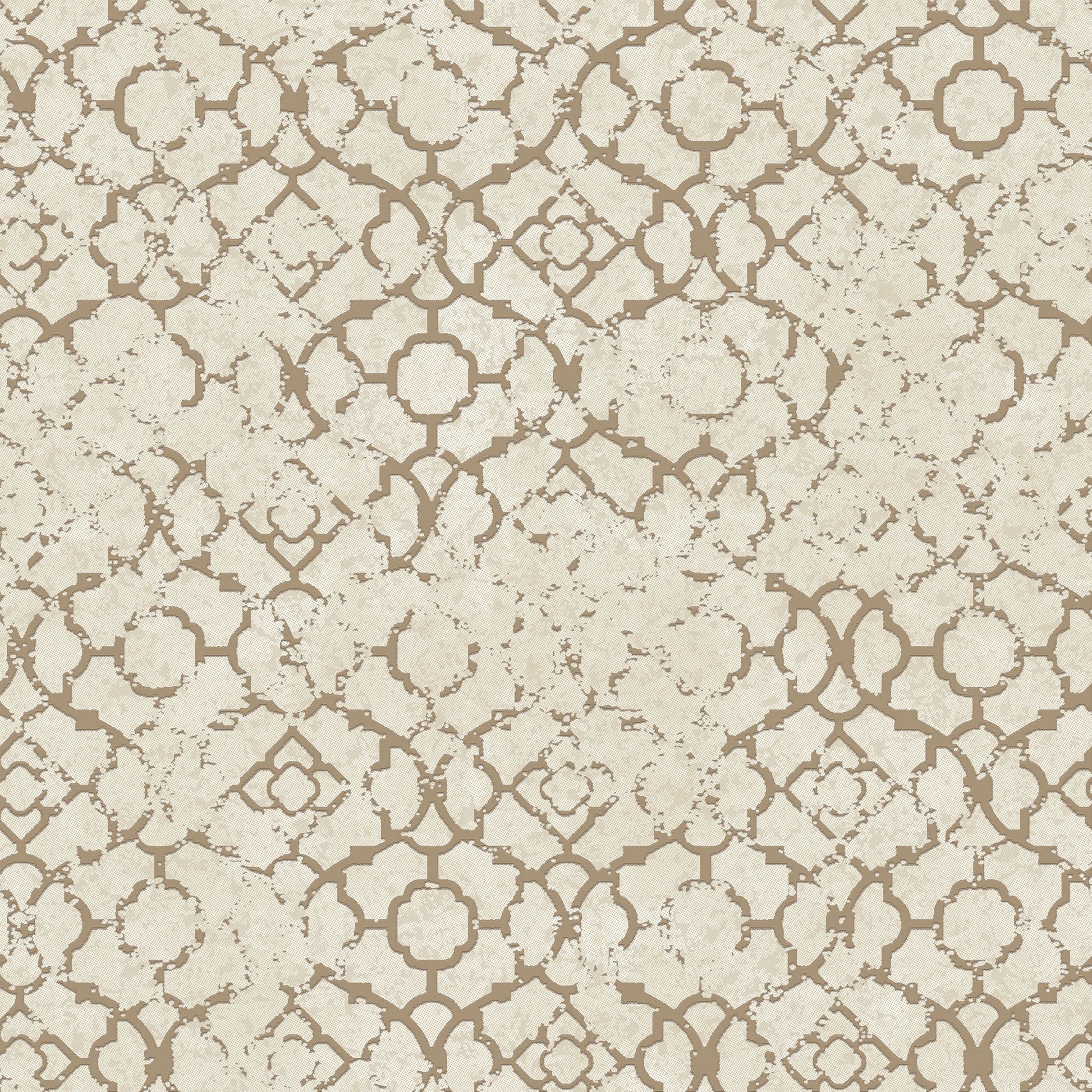 Emporium Aged Quartrefoil Wallpaper - Cream / Gold - Galerie - DWP0246 - 05 - Premier Wallcovering