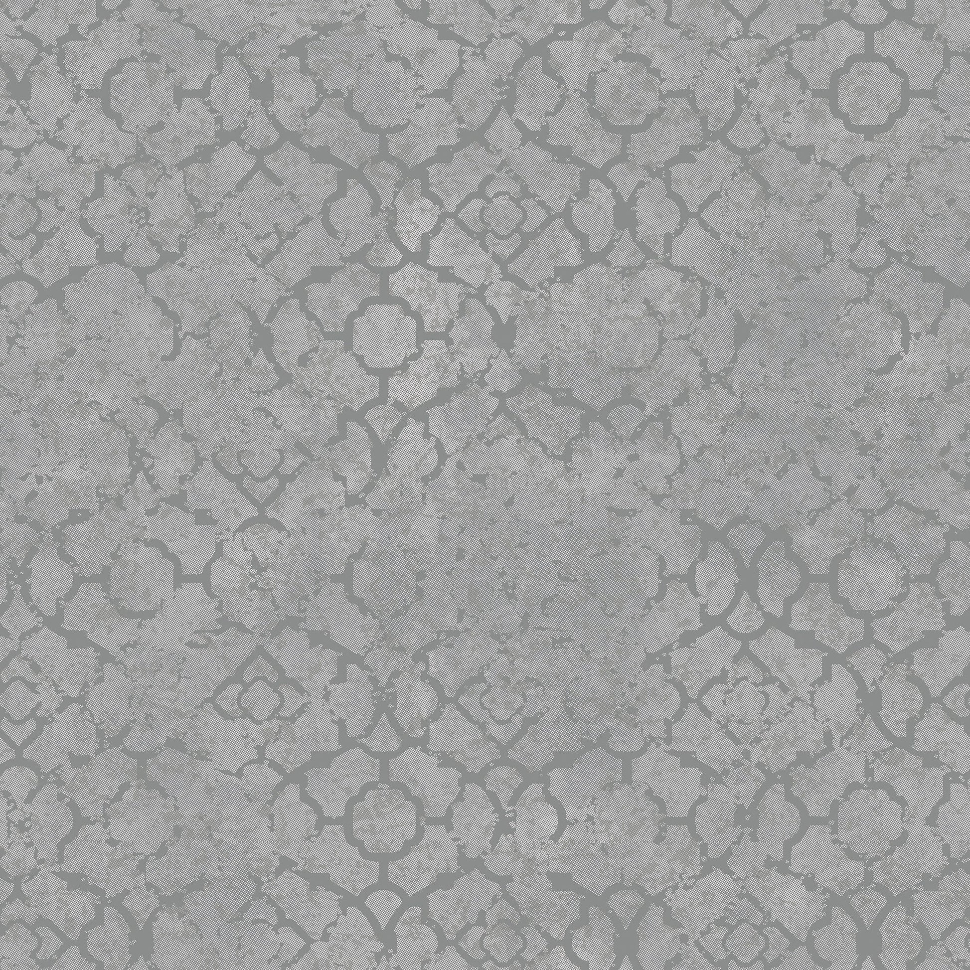 Emporium Aged Quartrefoil Wallpaper - Silver - Galerie - DWP0246 - 03 - Premier Wallcovering