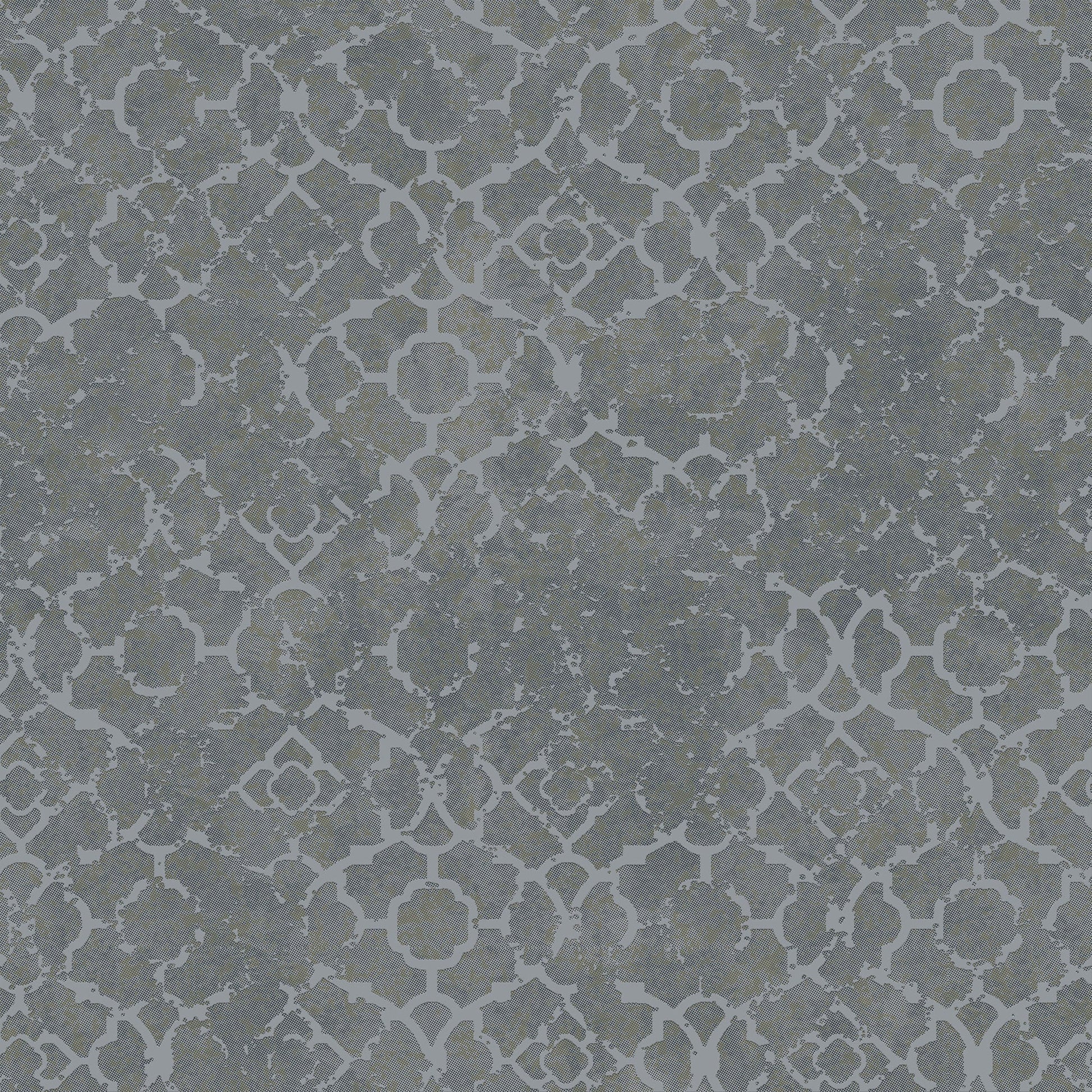 Emporium Aged Quartrefoil Wallpaper - Grey / Silver - Galerie - DWP0246 - 02 - Premier Wallcovering