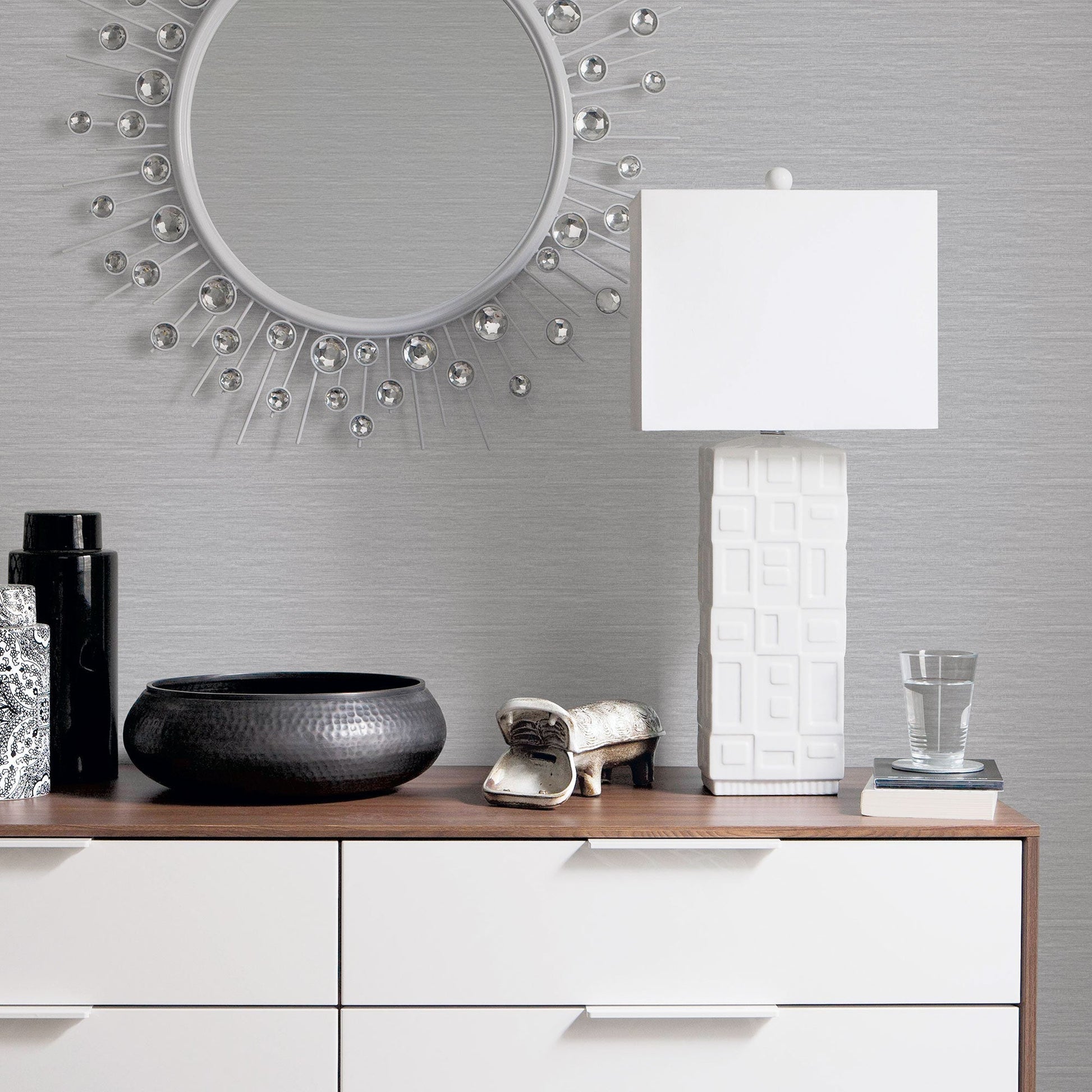 Emporium Metallic Plain Wallpaper - Grey / Silver - Galerie - DWP0230 - 05 - Premier Wallcovering