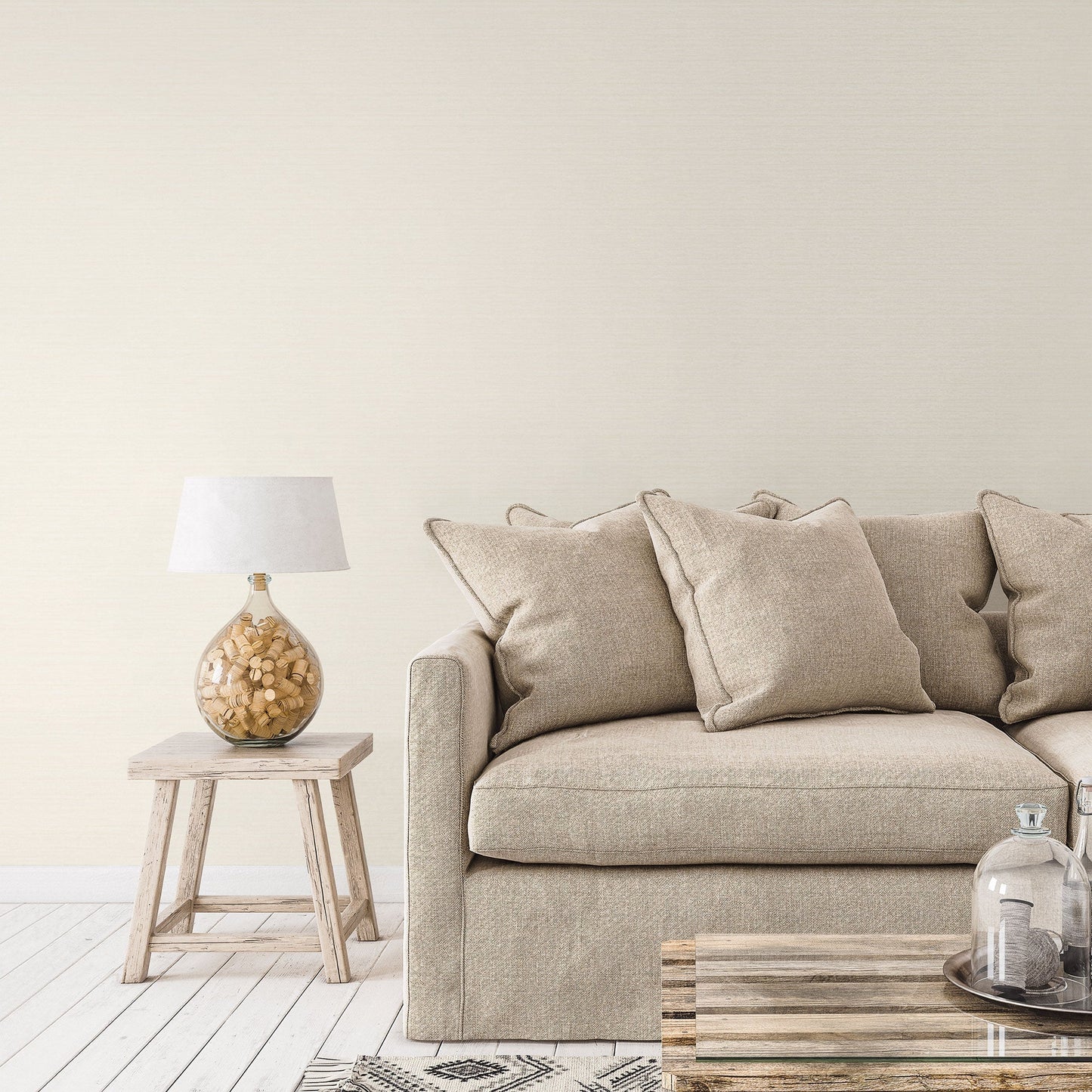 Emporium Metallic Plain Wallpaper - Cream - Galerie - DWP0230 - 07 - Premier Wallcovering