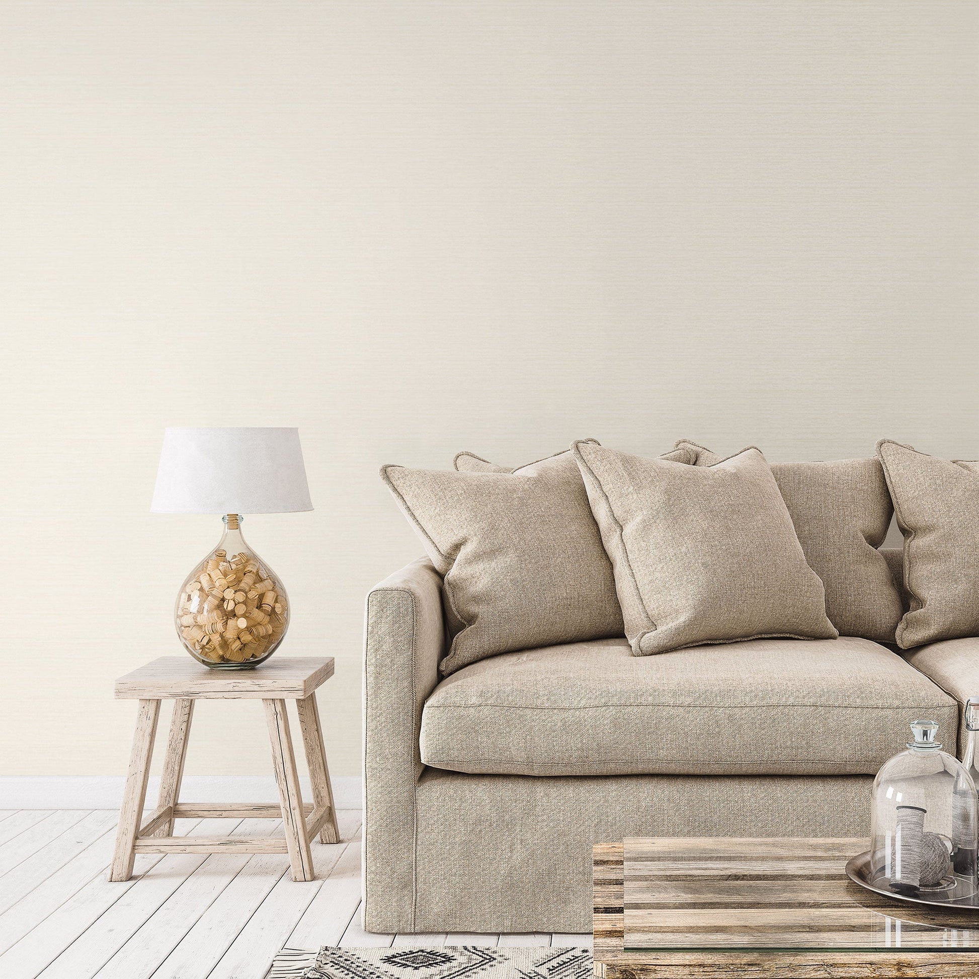 Emporium Metallic Plain Wallpaper - Cream - Galerie - DWP0230 - 07 - Premier Wallcovering