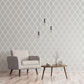 Emporium Ogee Wallpaper - Cream / Silver - Galerie - 7002 - Premier Wallcovering