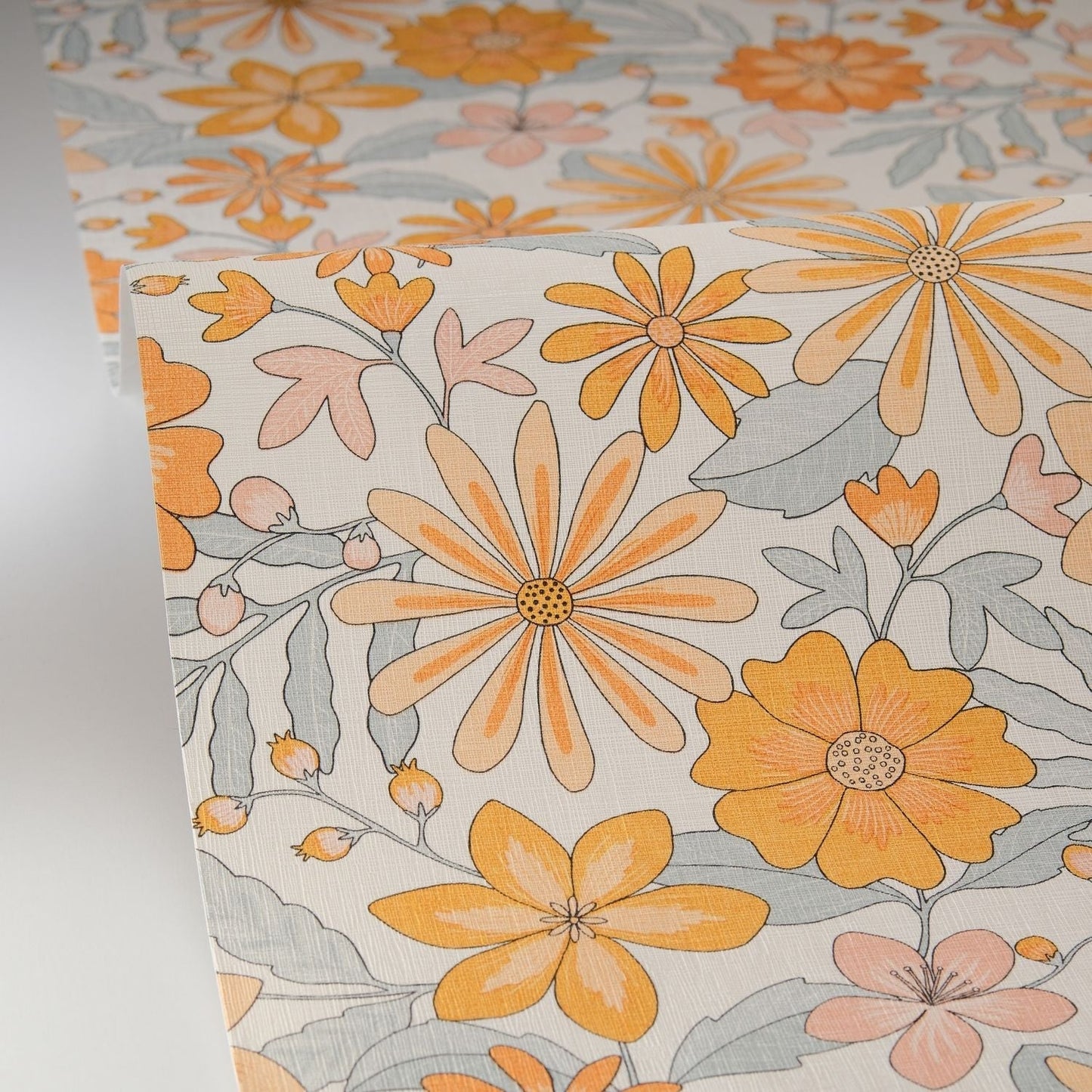 Emy Wallpaper - Orange Bleu - Caselio - 106463065