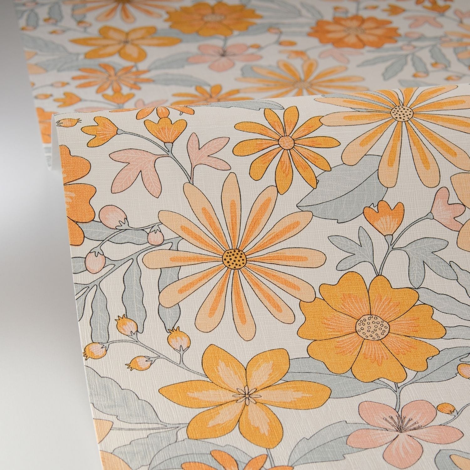 Emy Wallpaper - Orange Bleu - Caselio - 106463065
