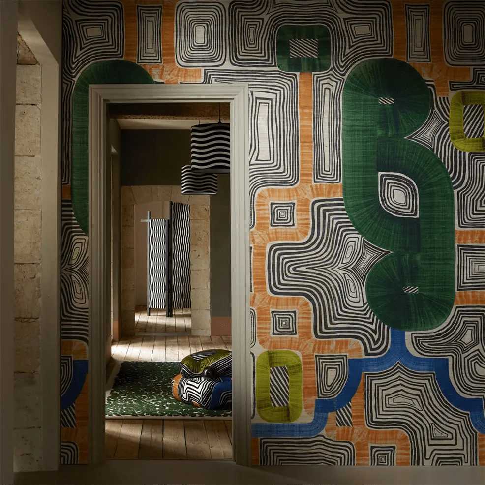 En Allant Aux Baux Grasscloth Wallpaper - Cypres - Christian Lacroix - PCL7058/01 - Premier Wallcovering