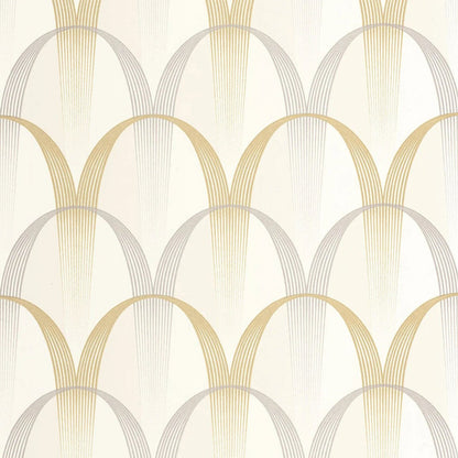 Entree Des Artistes Annees Folles Wallpaper - Blanc Calcaire / Gris - Casadeco - 201041921 - Premier Wallcovering