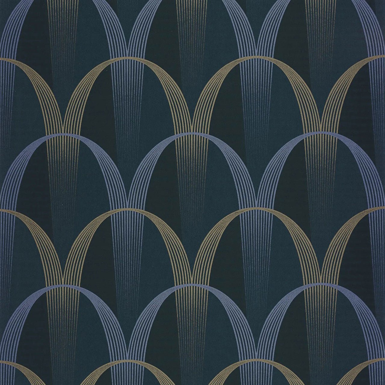 Entree Des Artistes Annees Folles Wallpaper - Bleu Outremer / Mordore - Casadeco - 201046582 - Premier Wallcovering