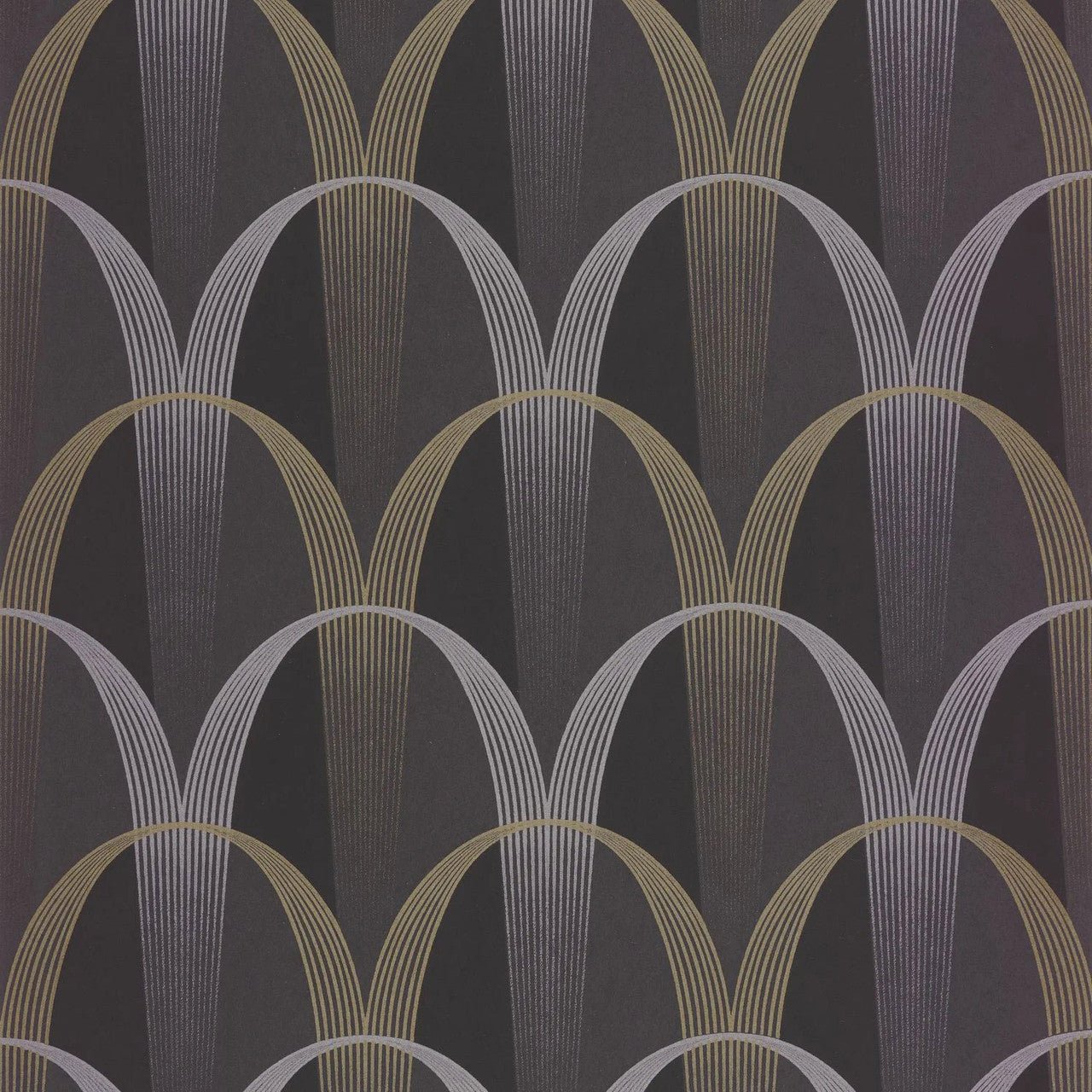 Entree Des Artistes Annees Folles Wallpaper - Noir Fusain / Or - Casadeco - 201049132 - Premier Wallcovering