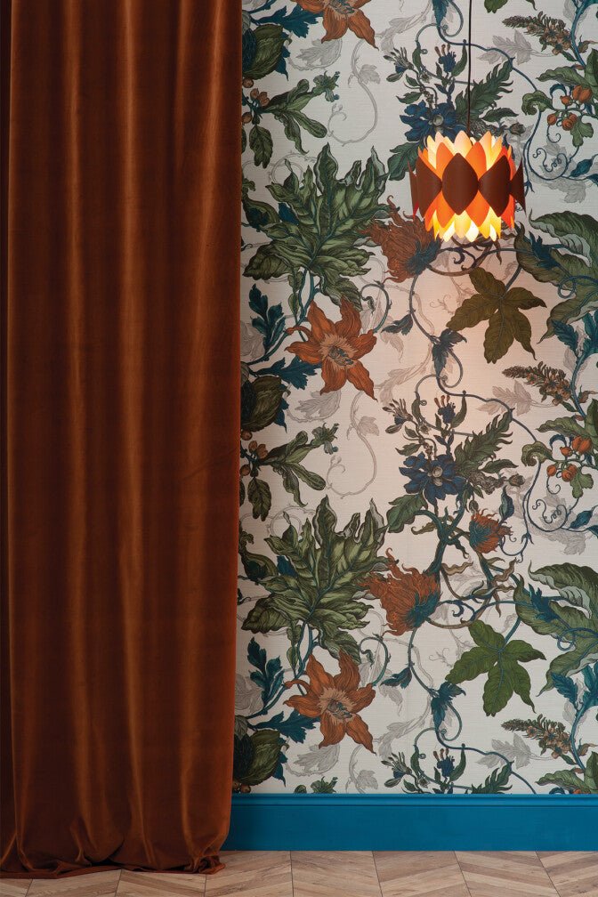Epic Botanic Superwide Wallpaper - Flaming Sapphire - Timorous Beasties - DWN/EPBOT/TRNCI/03 - Premier Wallcovering