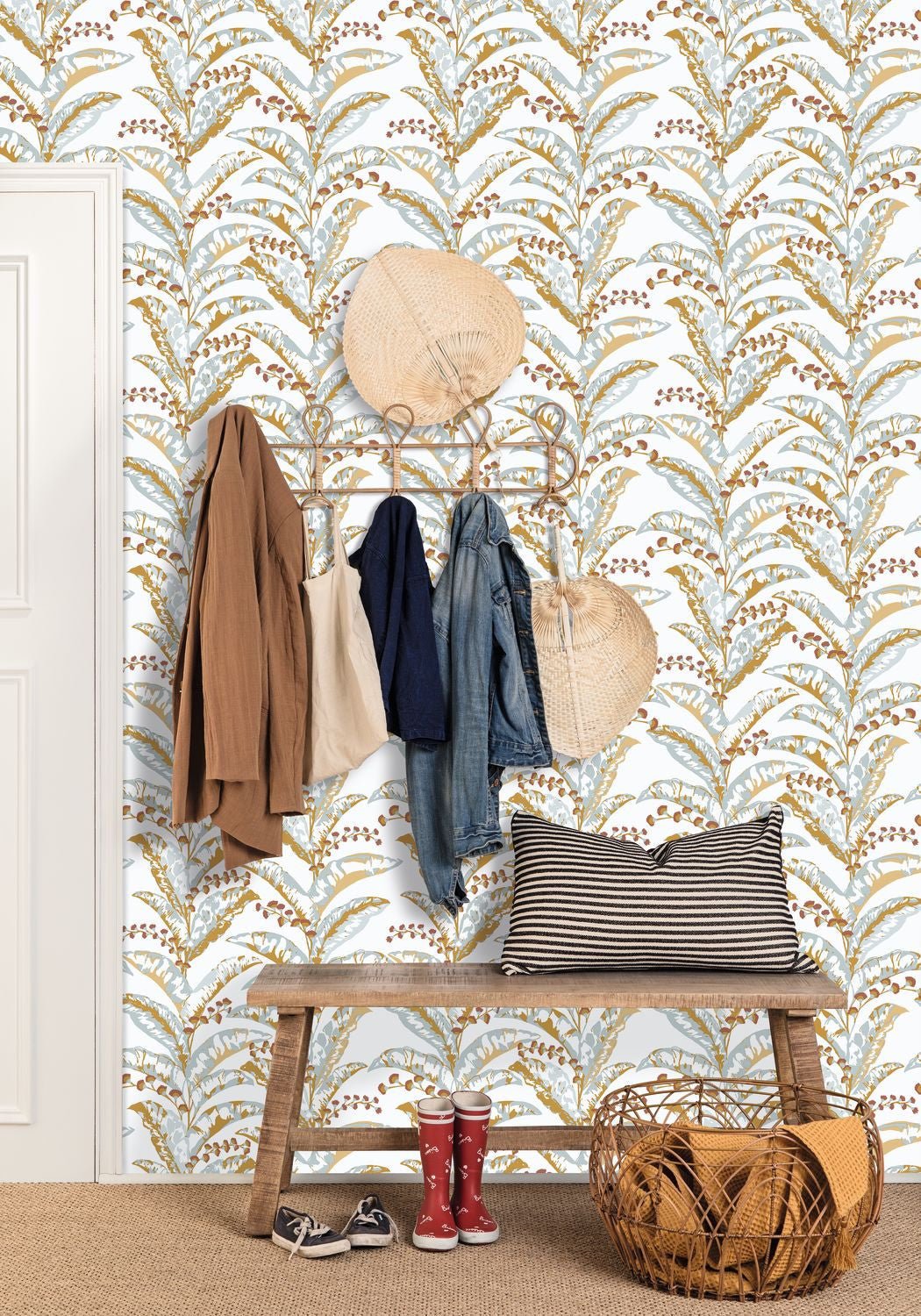 Escapade Epopee Wallpaper - Jaune Bleu Orange - Caselio - 102332600