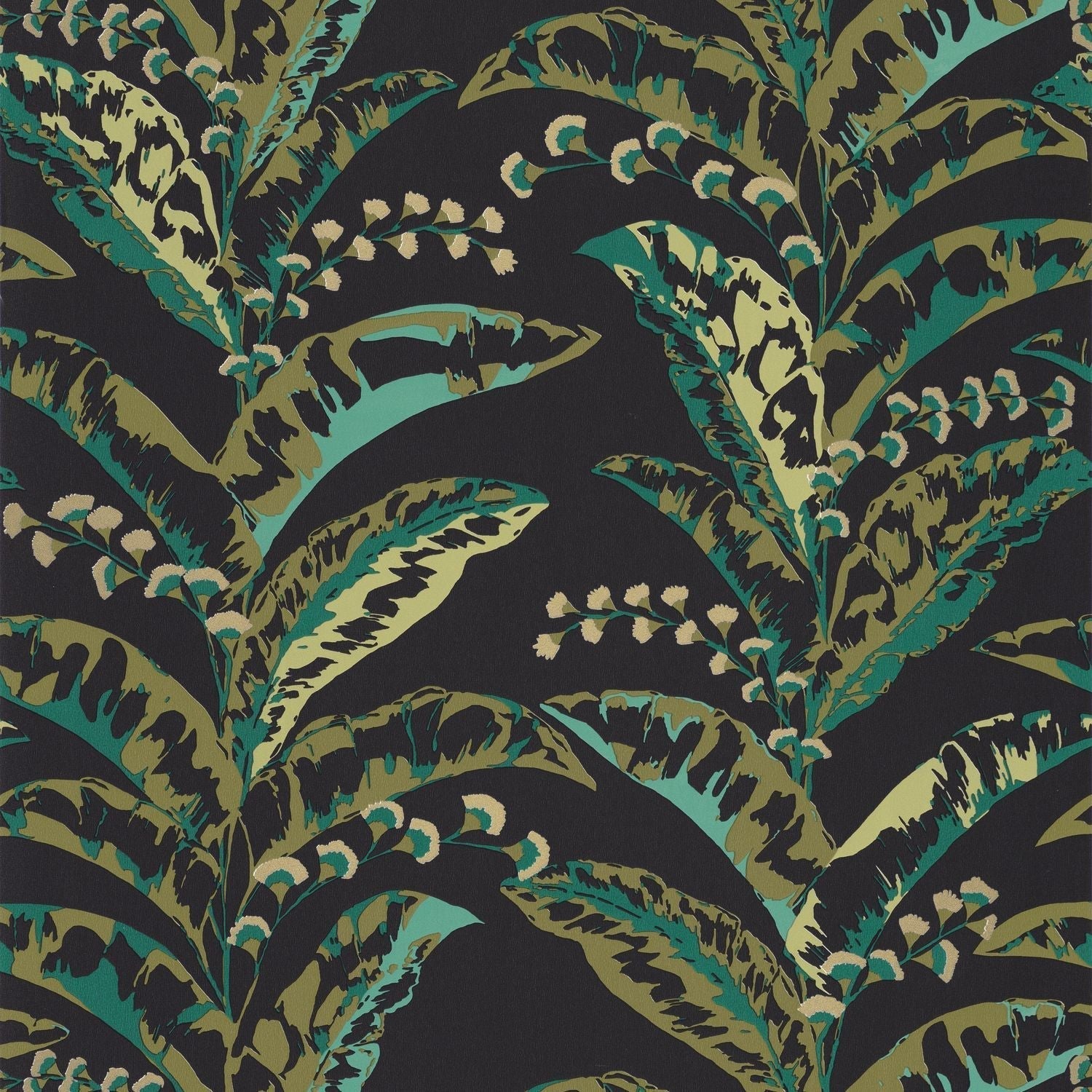 Escapade Epopee Wallpaper - Noir Vert Kaki - Caselio - 102339752
