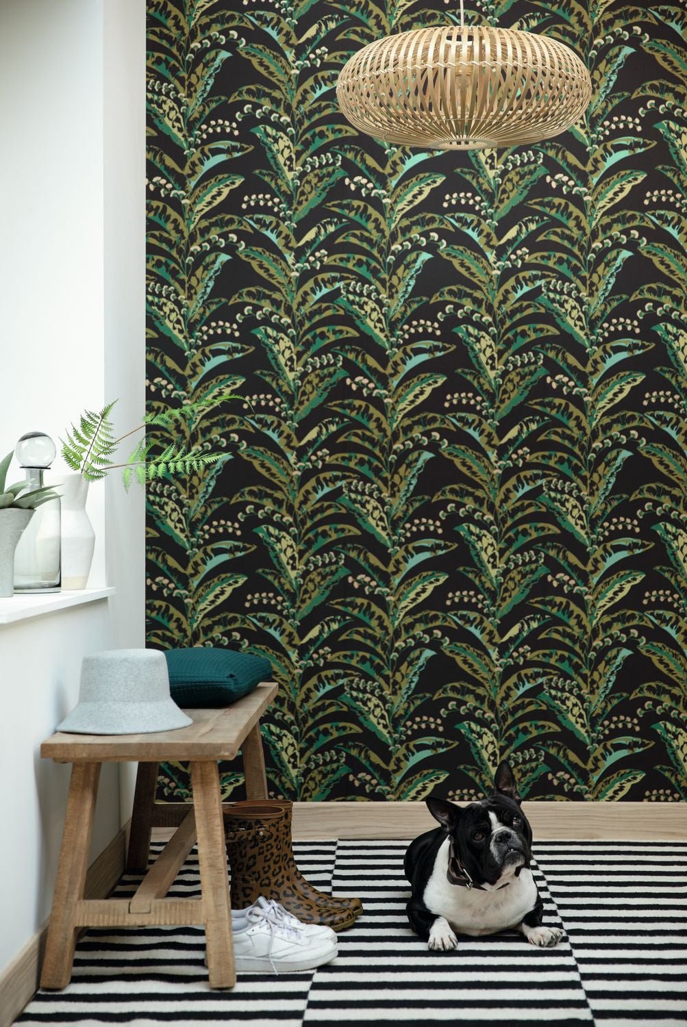 Escapade Epopee Wallpaper - Noir Vert Kaki - Caselio - 102339752