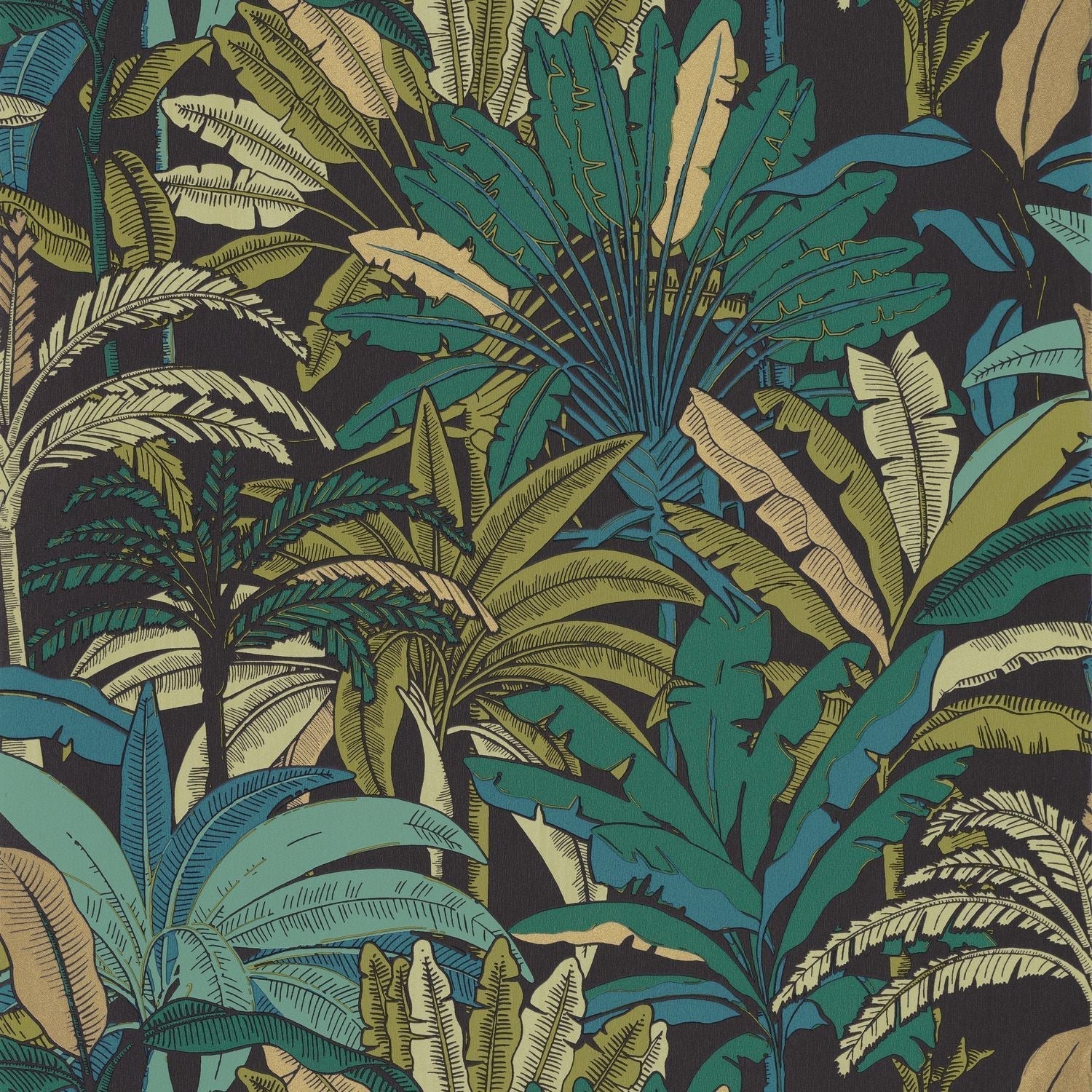 Escapade Evasion Wallpaper - Noir Kaki - Caselio - 102309759