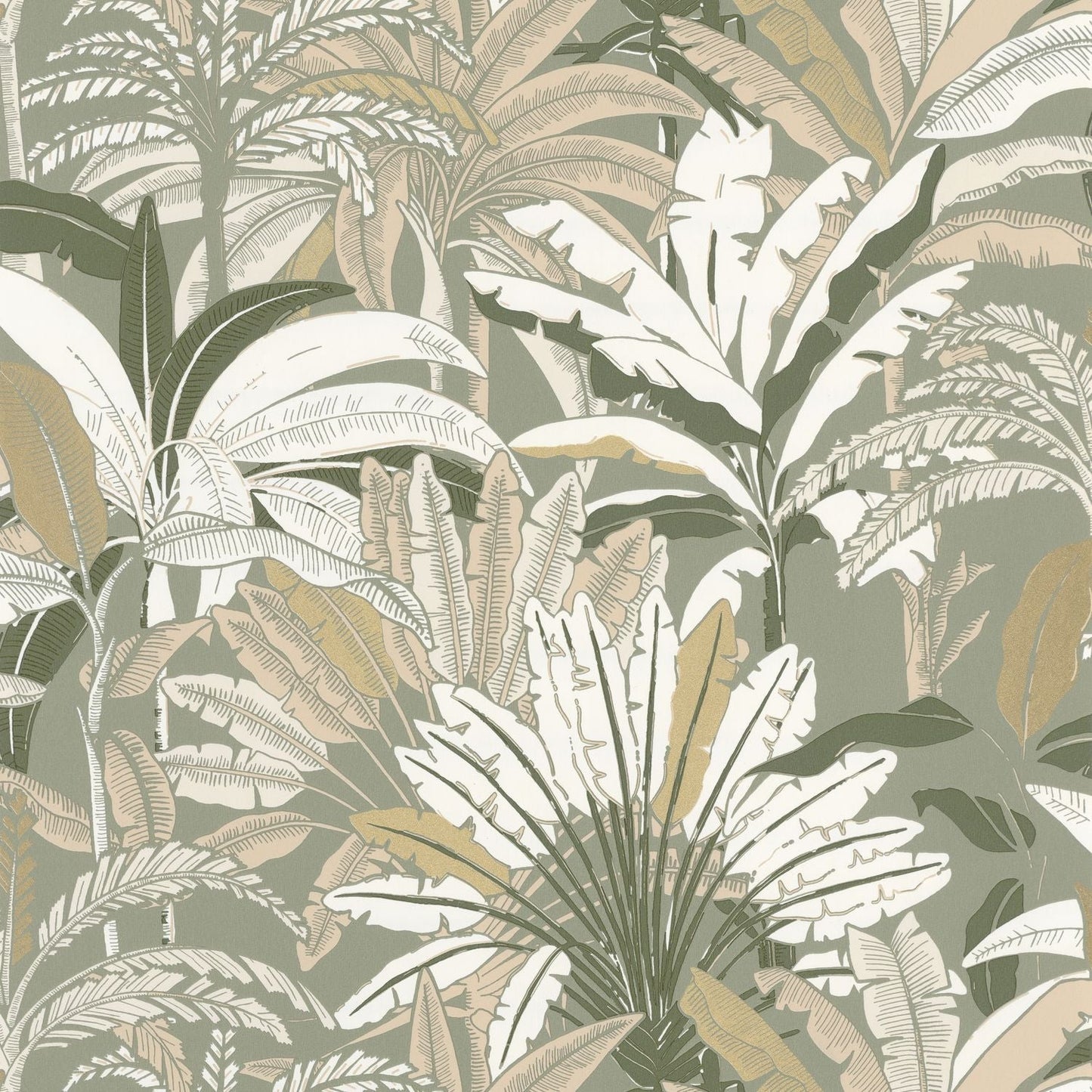 Escapade Evasion Wallpaper - Kaki Beige - Caselio - 102307128
