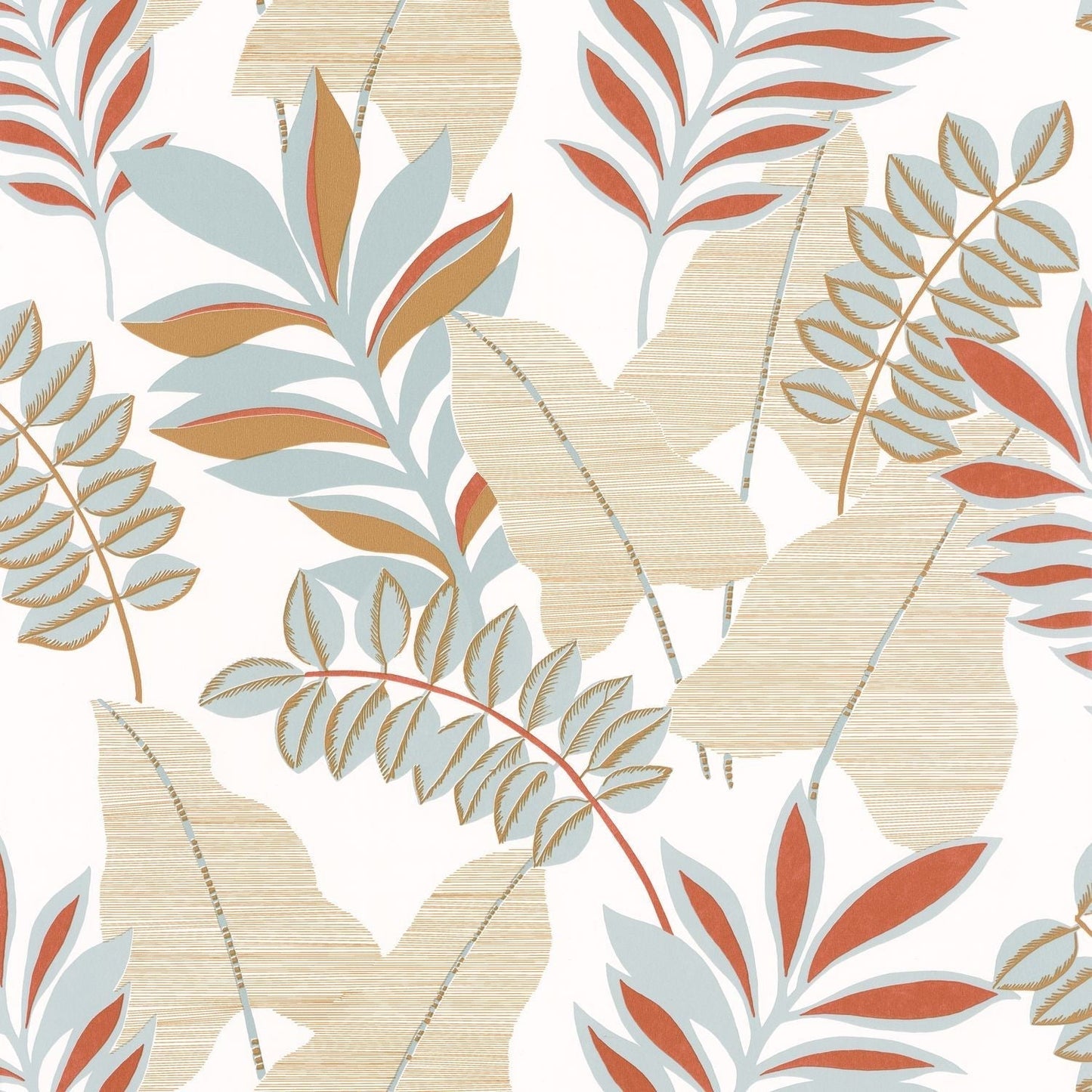 Escapade Voyage Wallpaper - Jaune Bleu Ocre - Caselio - 102322606