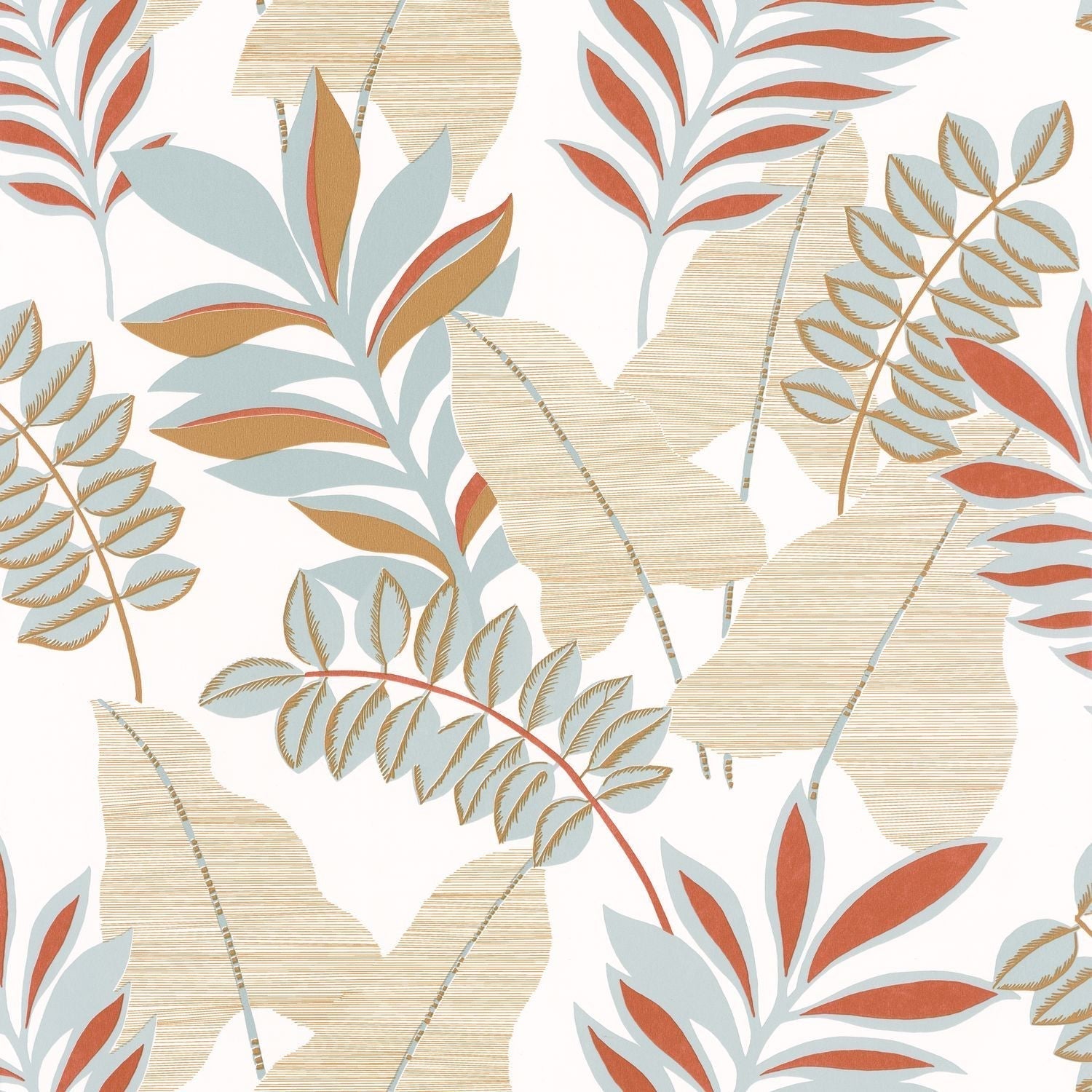 Escapade Voyage Wallpaper - Jaune Bleu Ocre - Caselio - 102322606
