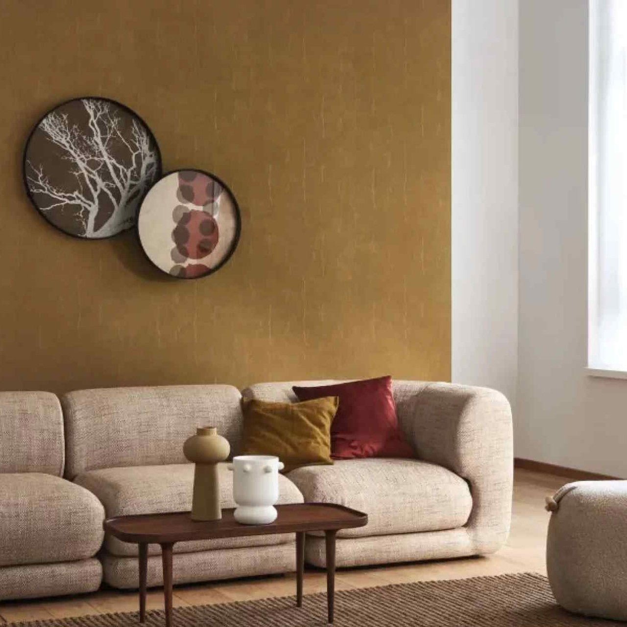 Etamine Wallpaper - Olive - Casadeco - 200257404 - Premier Wallcovering