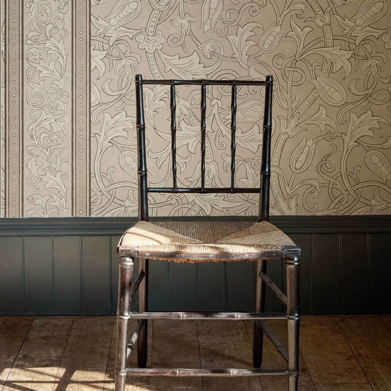 Etched Scrolling Tulip Wallpaper - Parchment - Morris & Co - 217603 - Premier Wallcovering