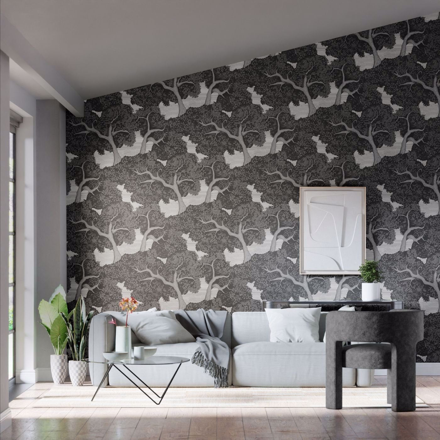 Eternal Oak Wallpaper - Ebony/First Light - Harlequin - HC4W113040