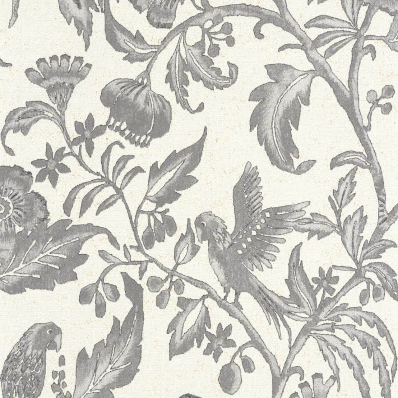 Etourneau Bali Wallpaper - Noir Gravure - Casadeco - 88169348 - Premier Wallcovering