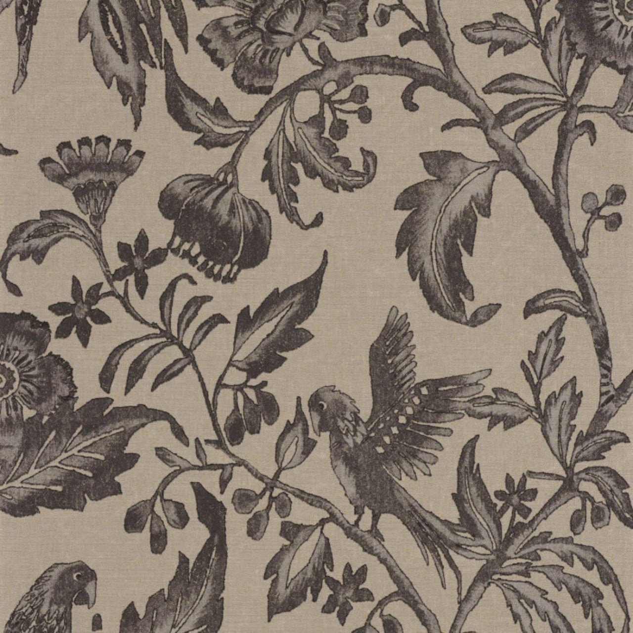 Etourneau Bali Wallpaper - Noir Reglisse - Casadeco - 88169700 - Premier Wallcovering