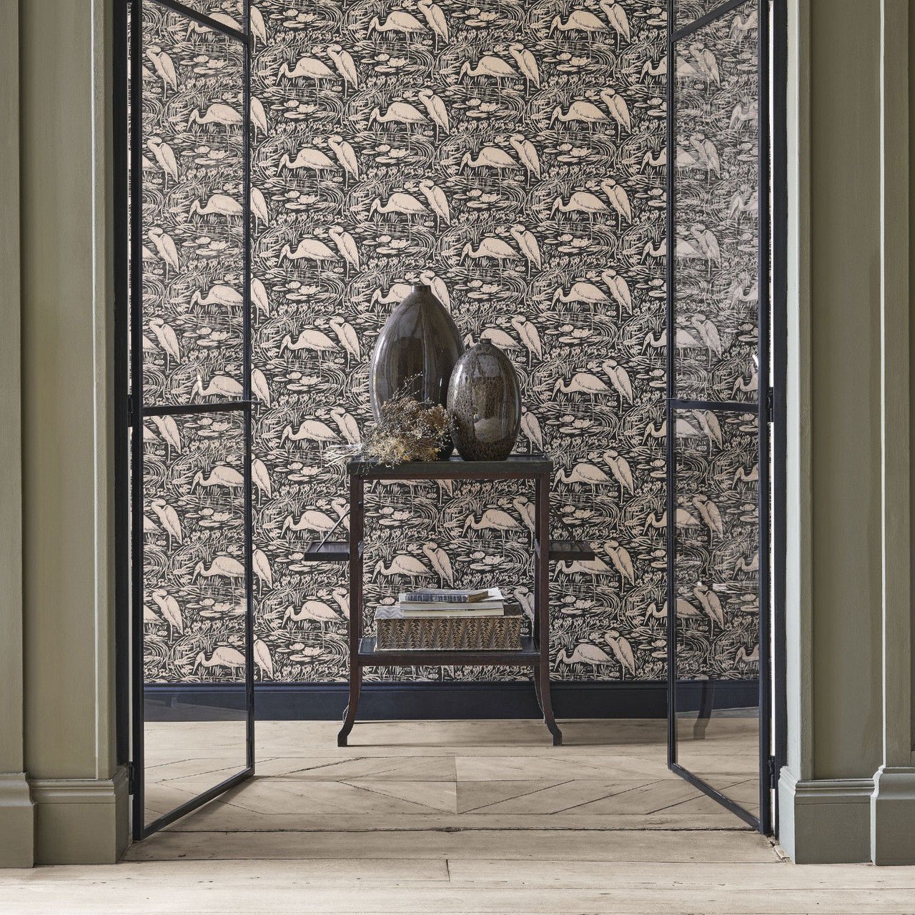Euphrate Babylone Wallpaper - Noir Reglisse - Casadeco - 89739270 - Premier Wallcovering