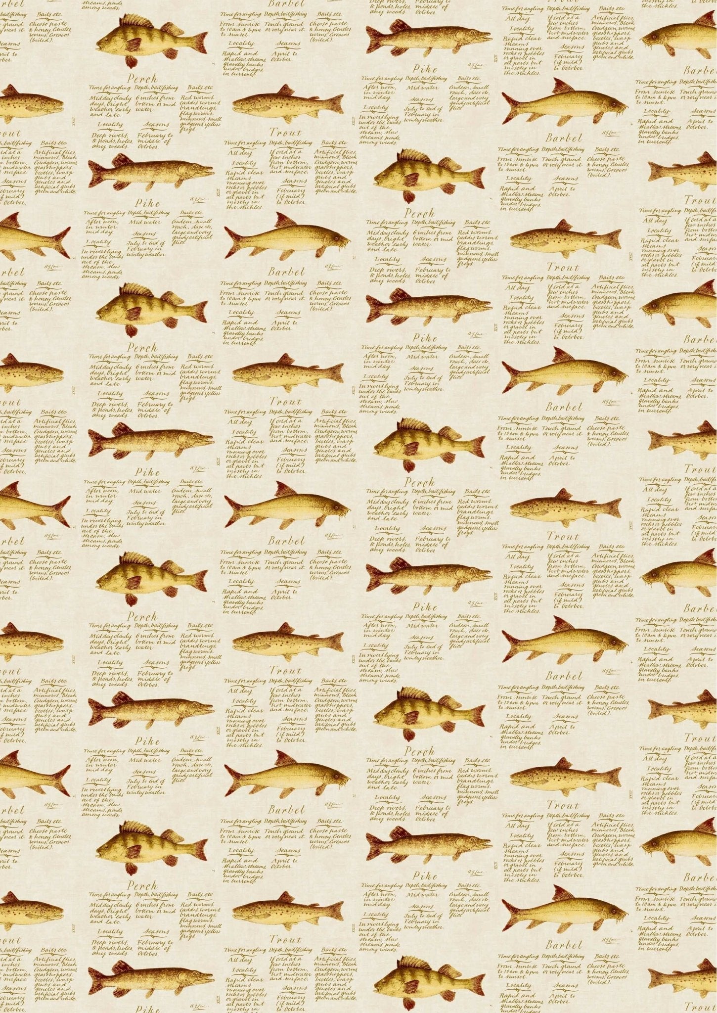 Lewis & Wood - European Fish - Beige - Premier Wallcovering
